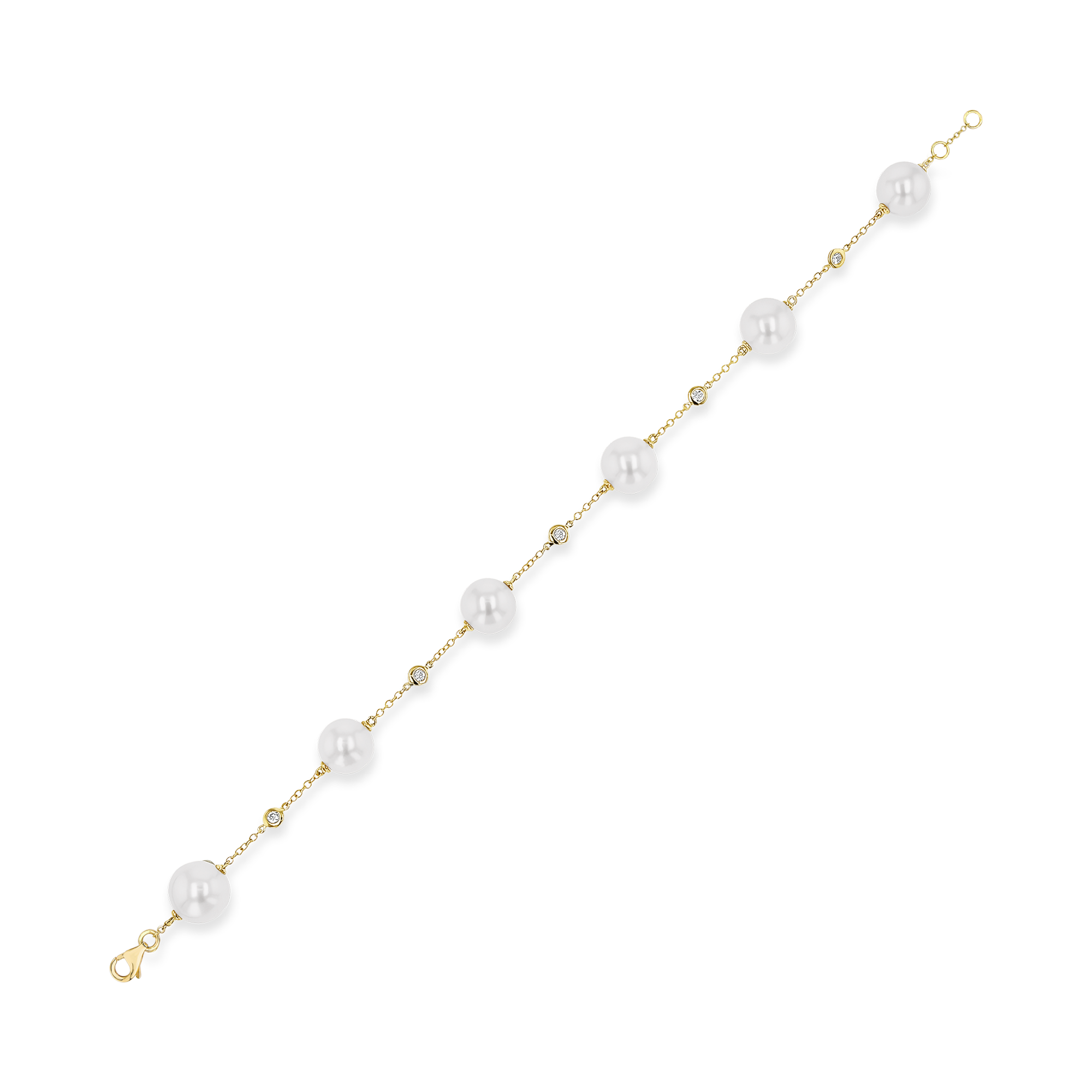 Akoya Pearl Bracelet with Brilliant Cut Diamonds 8mm - 9mm_2