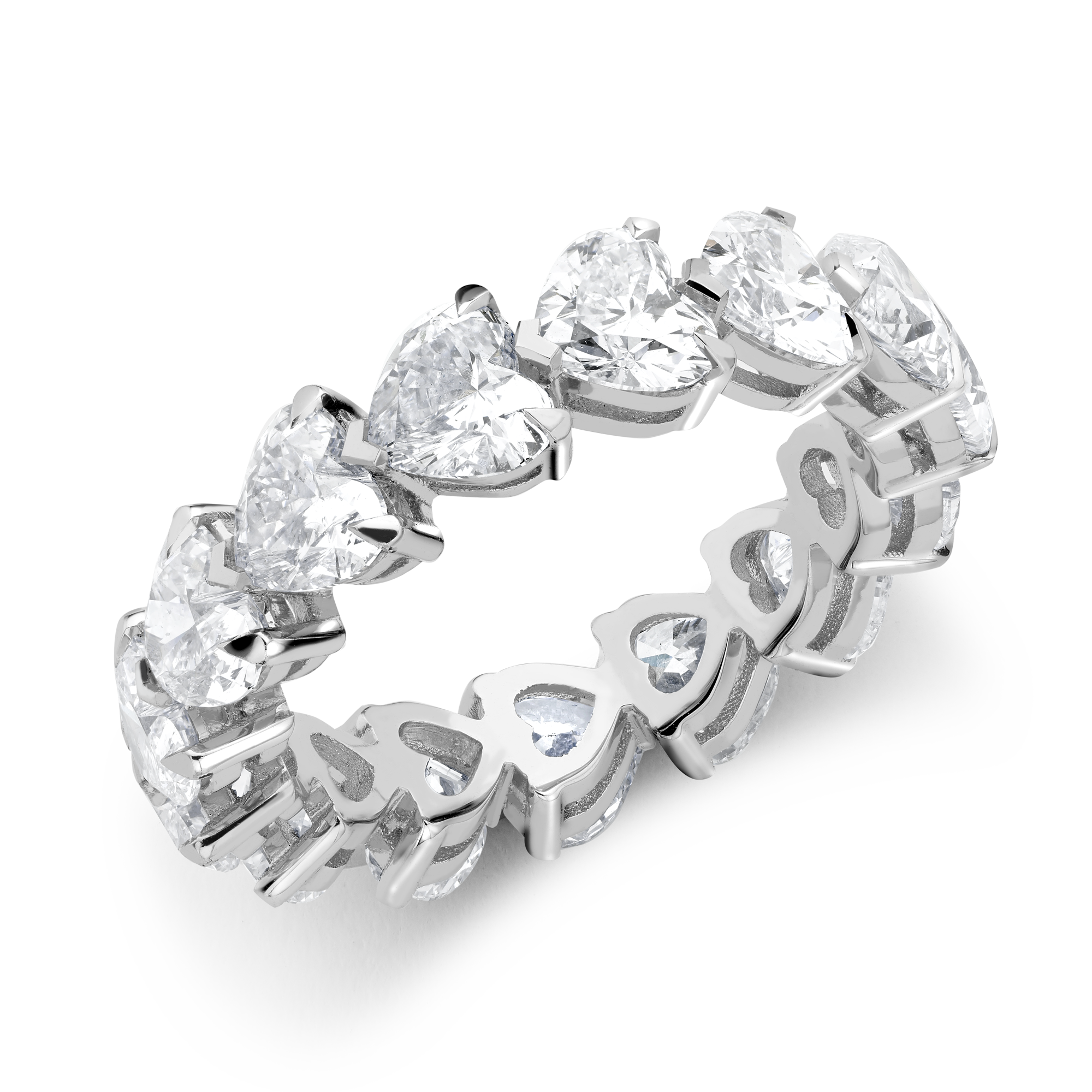 Heart Shaped Diamond Full Eternity Ring Heart Cut, Claw Set_1