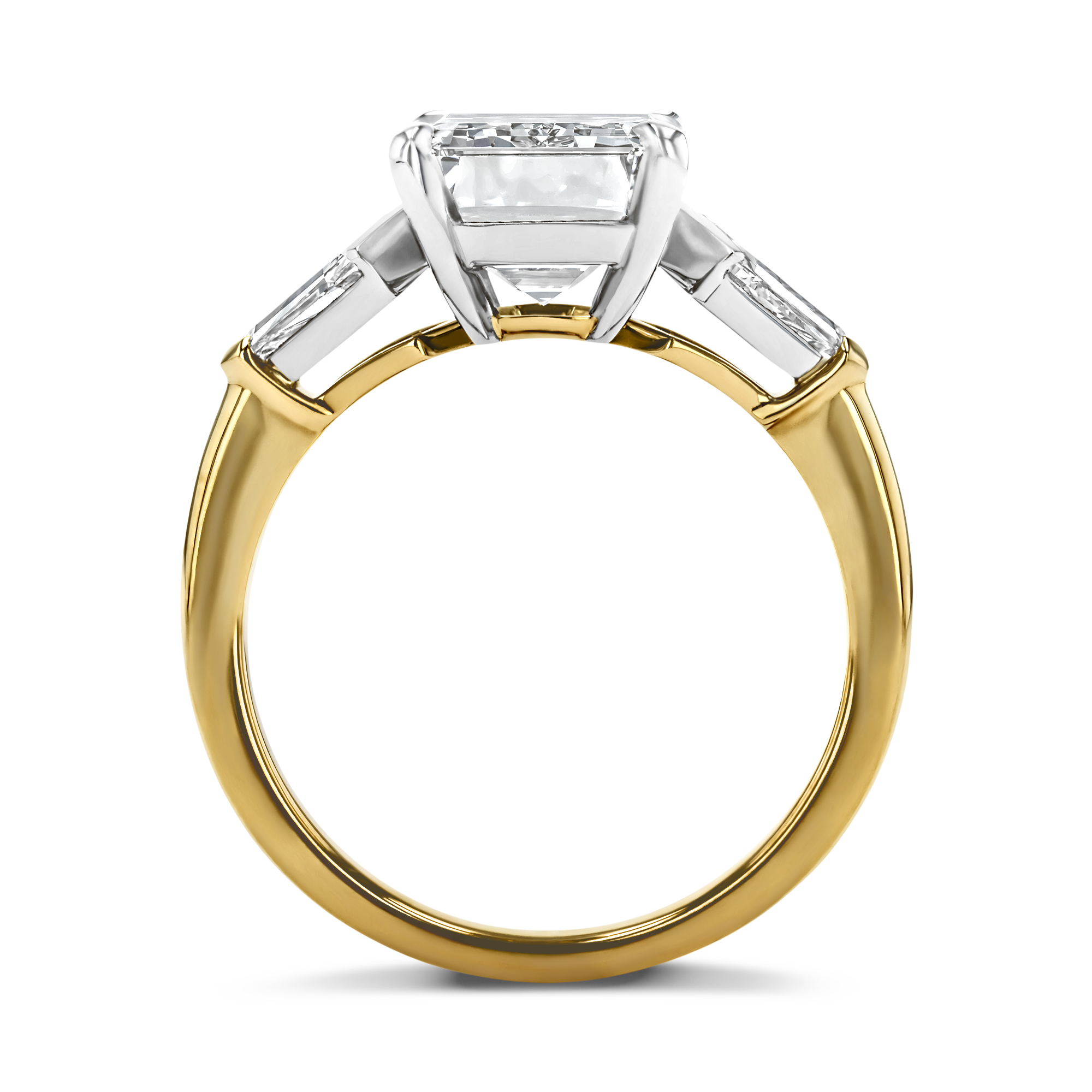 Kite Setting 4.04ct Diamond Solitaire Ring Emerald Cut, Claw Set_3