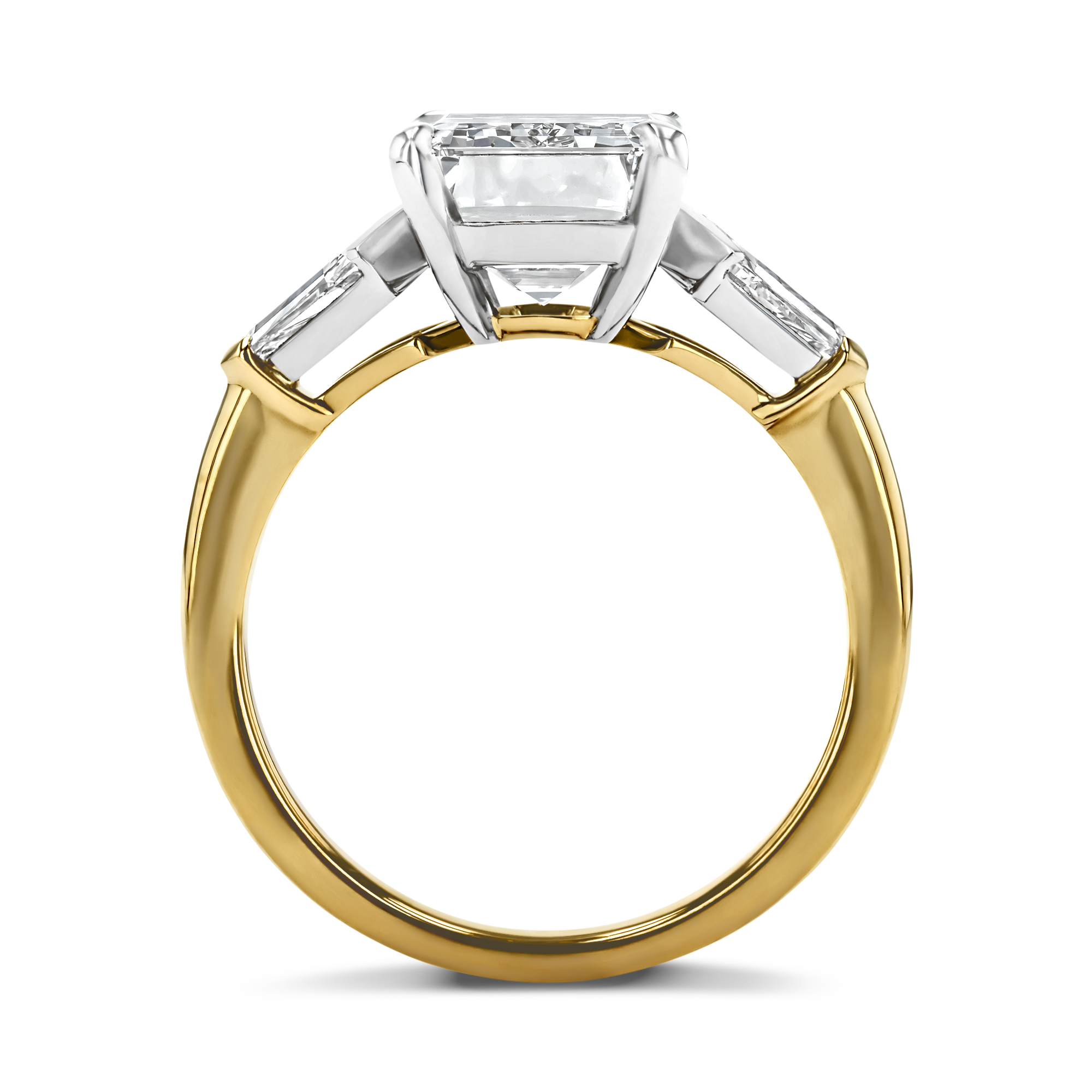 Kite Setting 4.04ct Diamond Solitaire Ring Emerald Cut, Claw Set_3