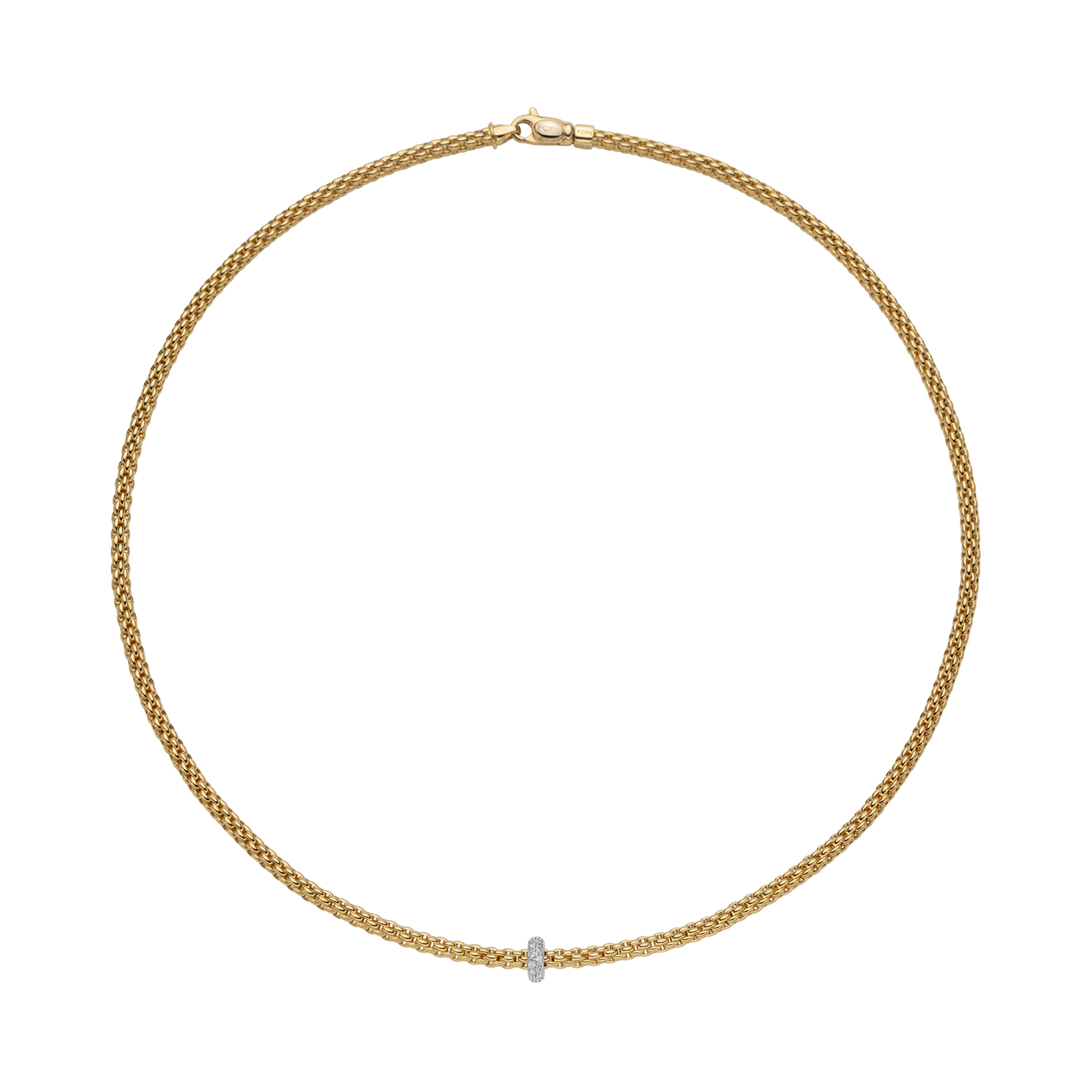 Fope Prima Flex-it Diamond Necklace Round Brilliant Cut, Pave Set_1