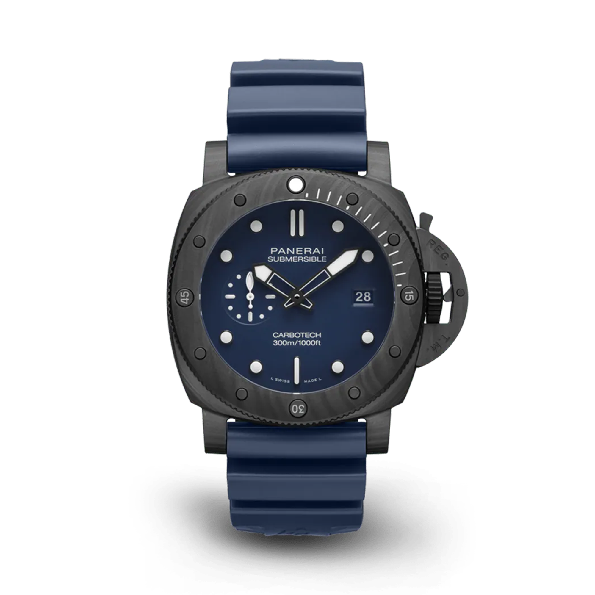 Panerai Submersible QuarantaQuattro Carbotech™ Blu Abisso 44mm, Blue Dial, Baton Numerals_1