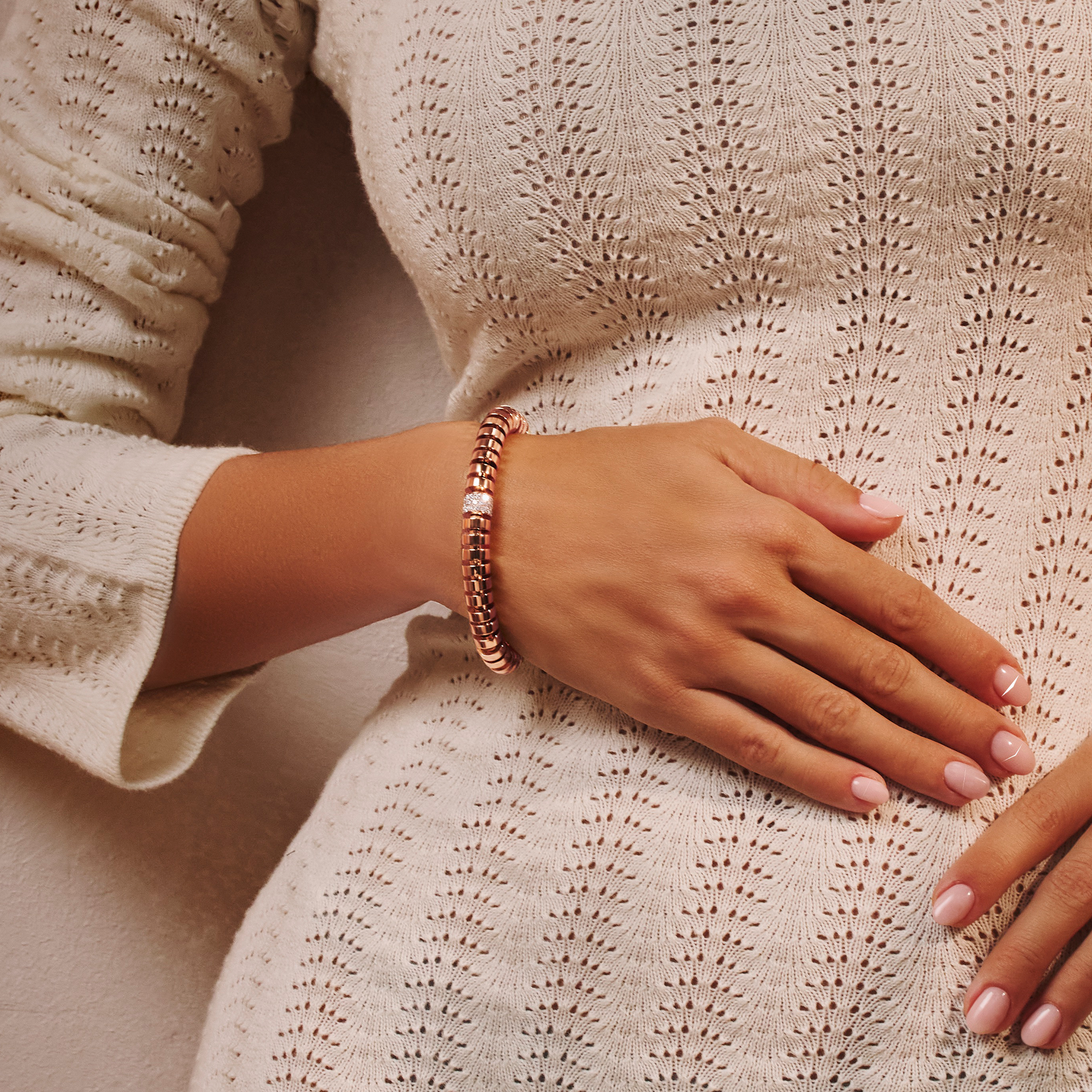 Amalfi 1.042ct Diamond Large Angular Link Expandable Bangle Brilliant Cut, Micro Pavé Set_10