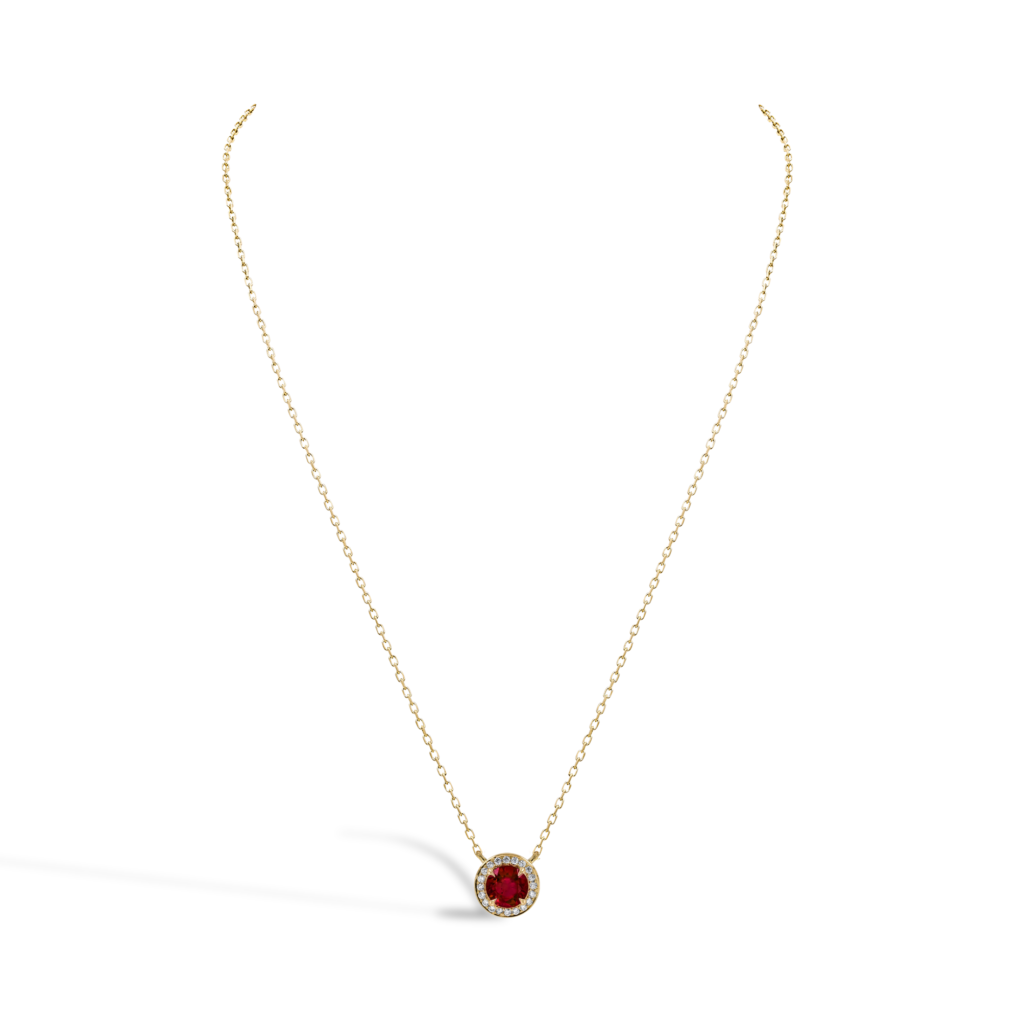 Brilliant Cut 1.25ct Ruby and Diamond Pendant Brilliant cut, Claw set_2