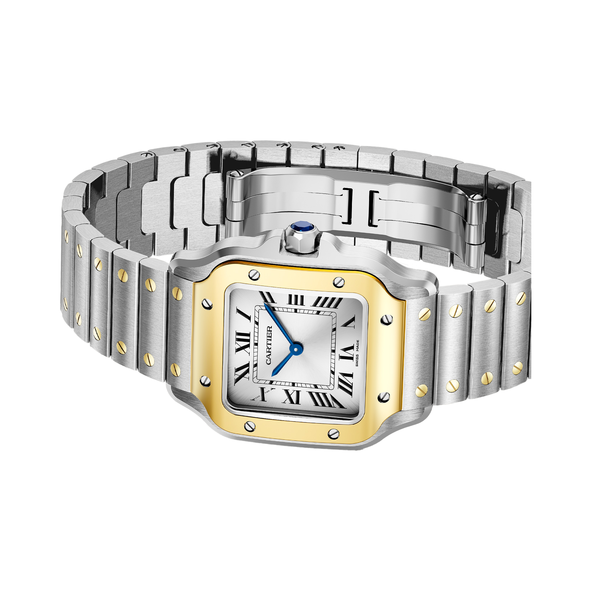Cartier Santos de Cartier 34.5mm, Silver Dial, Roman Numerals_2