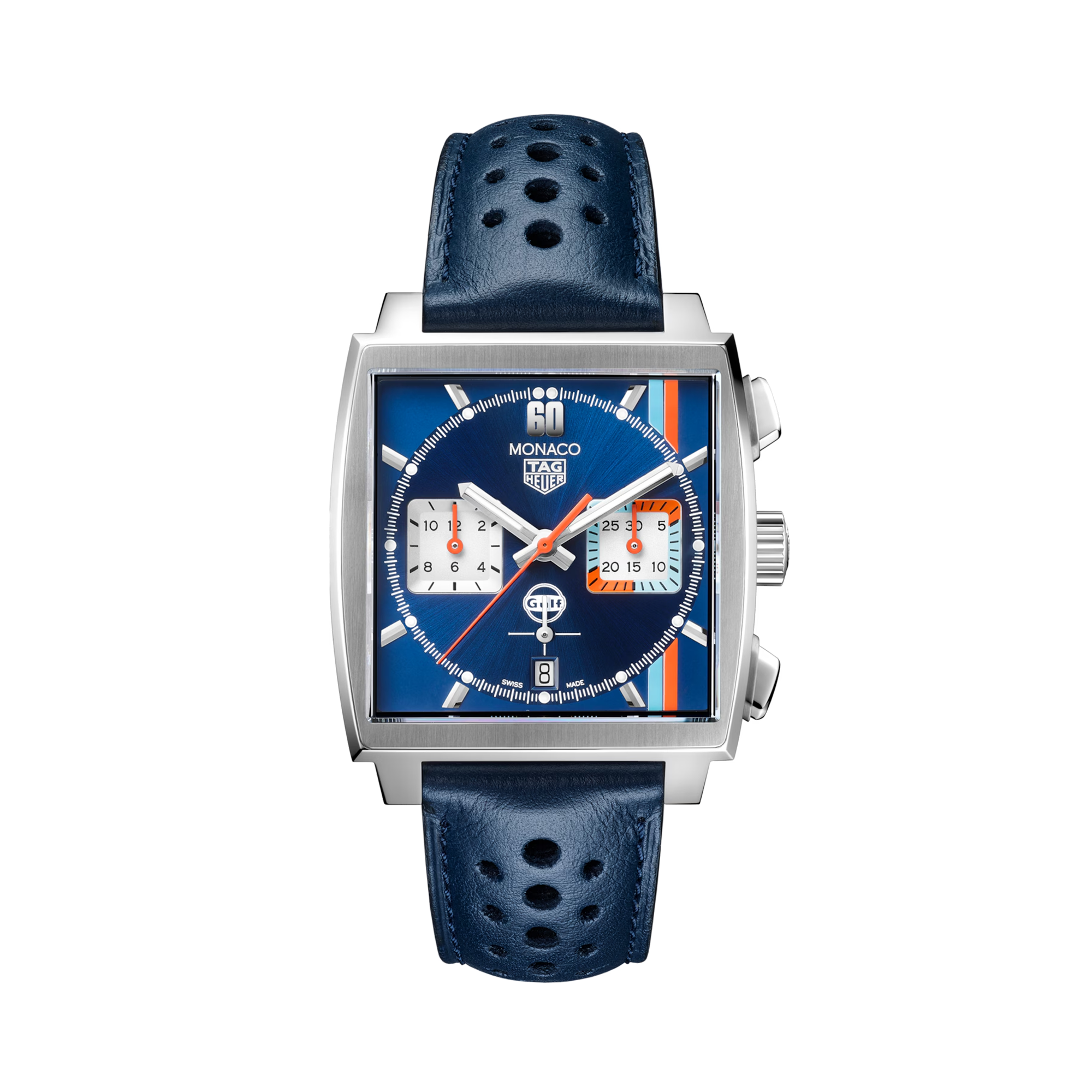 Tag Heuer Monaco Chronograph X Gulf 39mm, Blue Dial, Baton Numerals_1