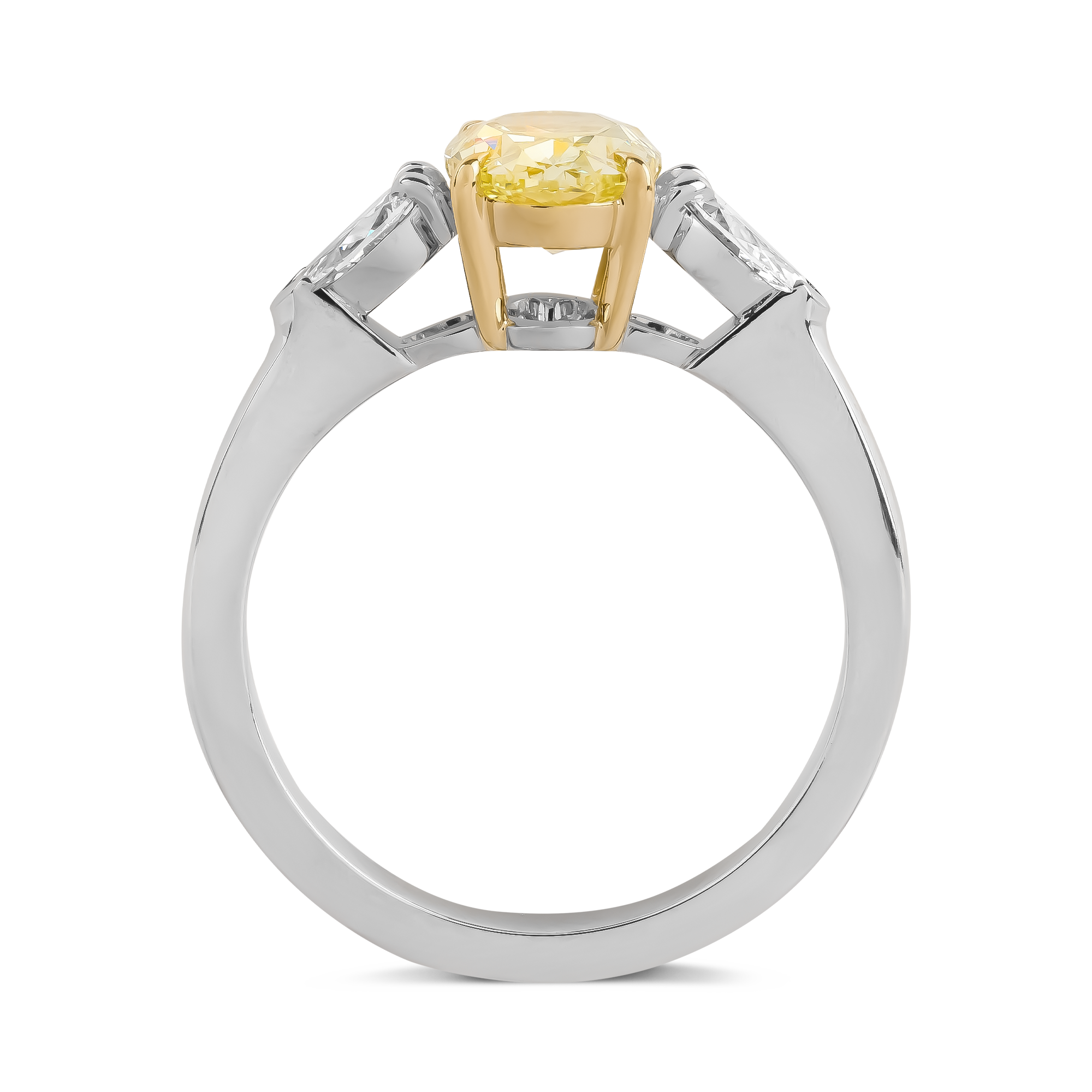 Oval Cut 1.51ct Fancy Yellow Diamond Ring Oval Cut, Claw Set_3