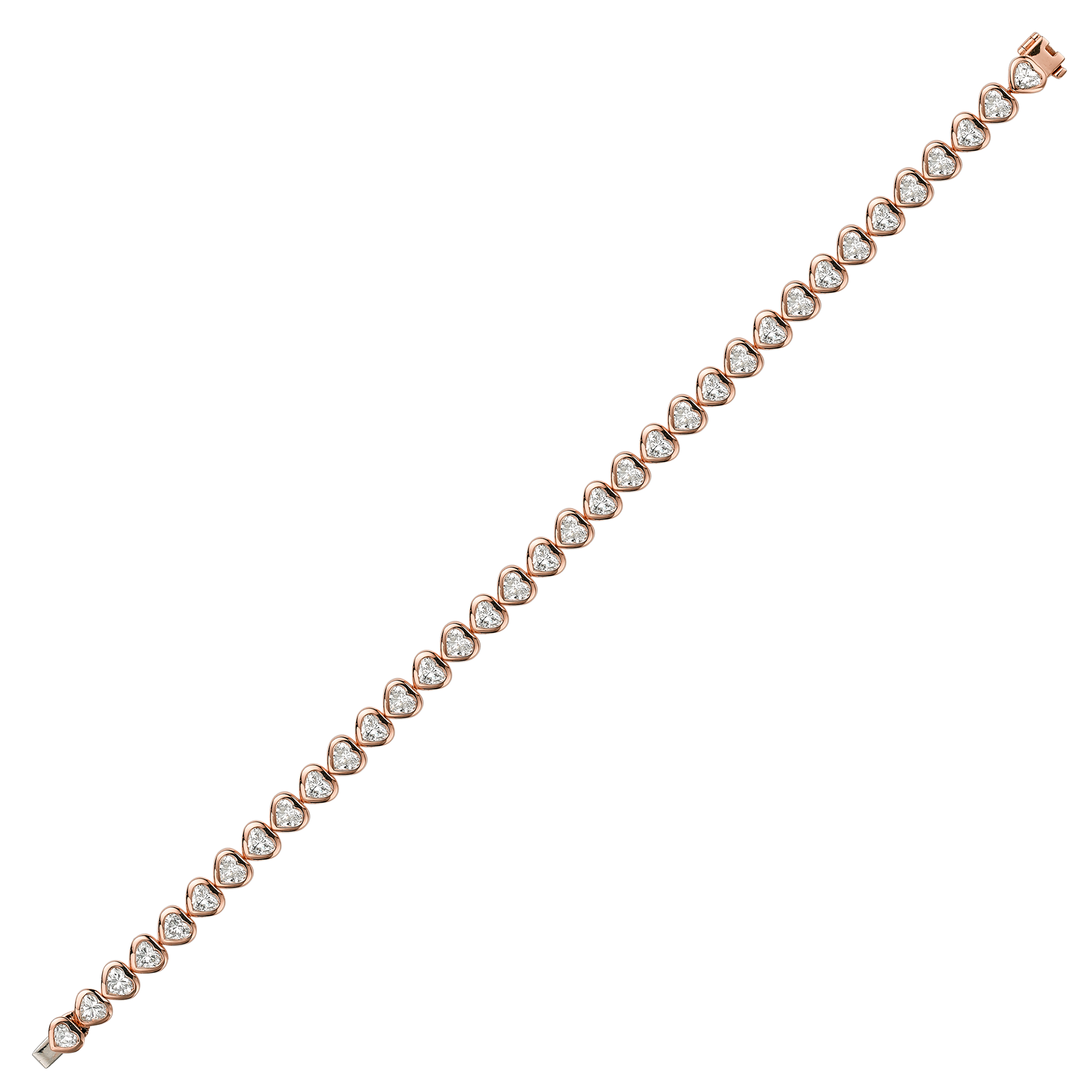Sundance 6.60ct Heartshape Diamond Tennis Bracelet Heartshape, Rubover Set_2