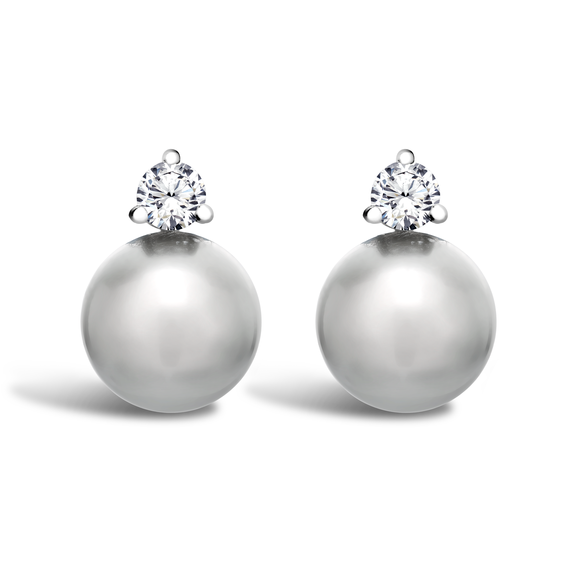 Tahitian Pearl and Diamond Earrings 12mm - 13mm_1