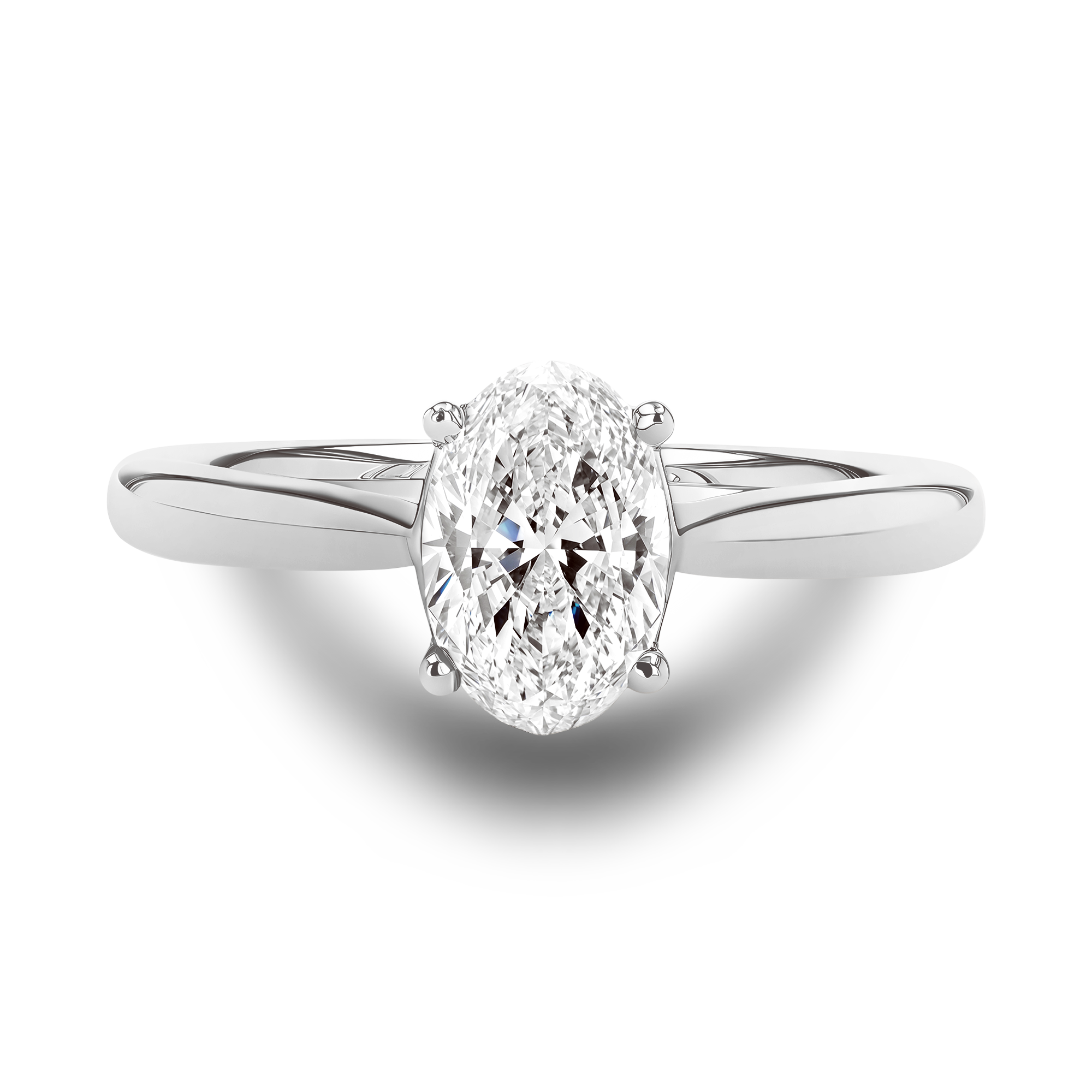 1.00CT Diamond Solitaire Ring Oval Cut, Four Claw Set_2