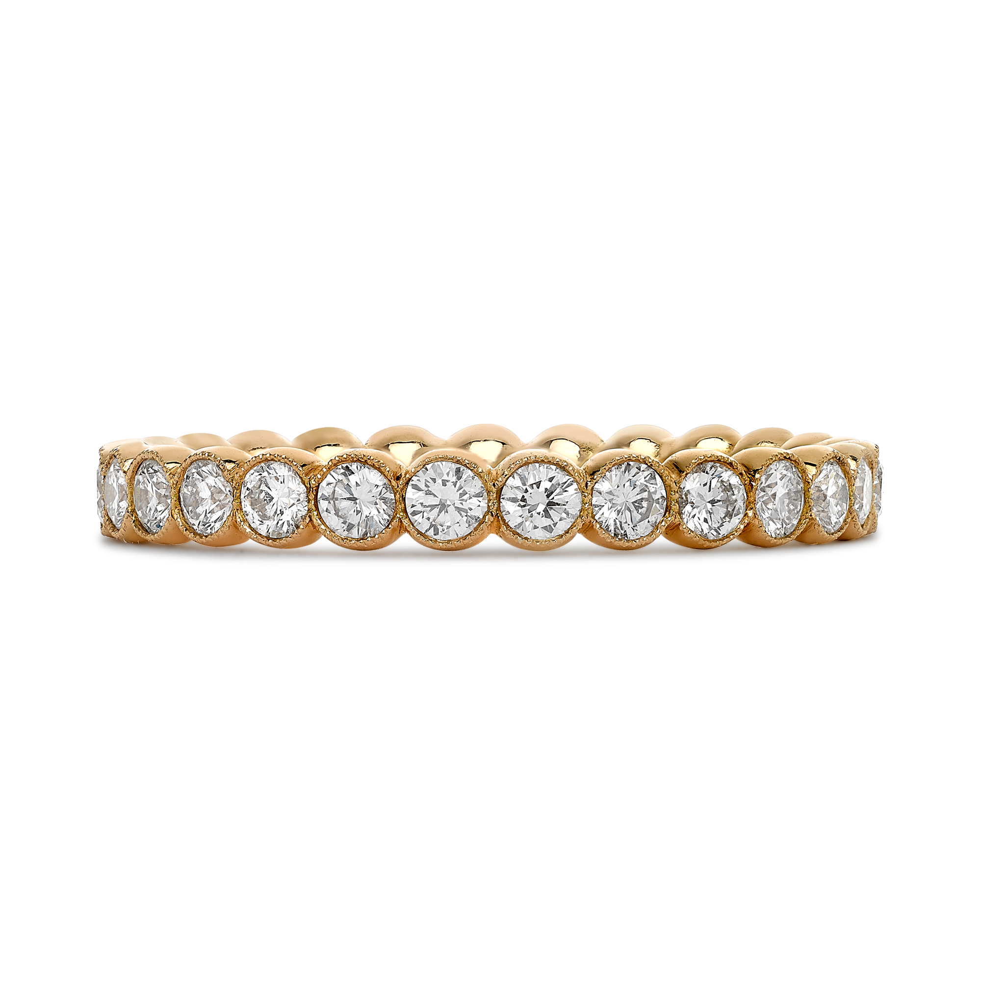 Diamond Dot Eternity Ring Brilliant Cut, Eternity, Millegrain Set_2