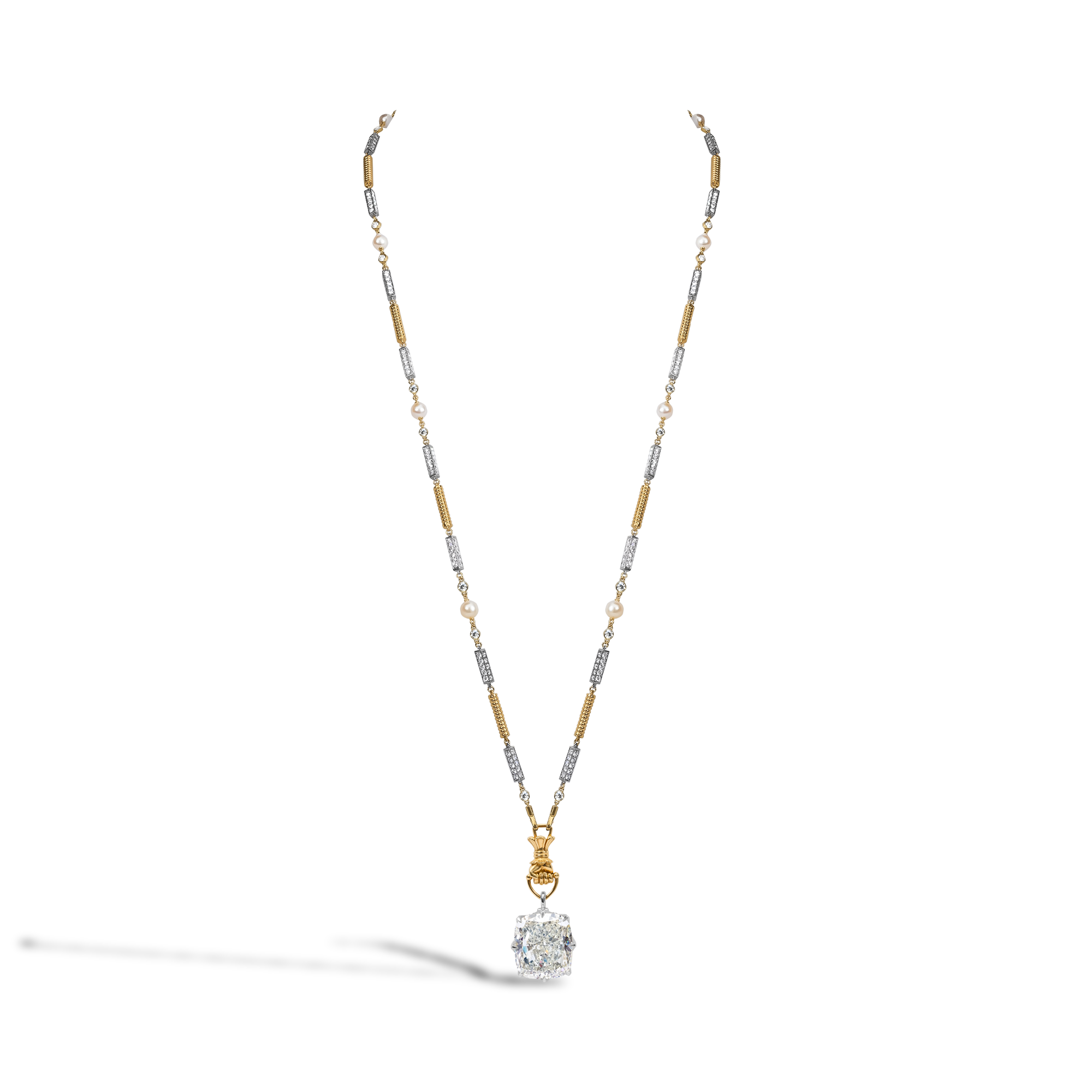 Masterpiece 32.34ct South African Diamond Figa Fortune Pendant Cushion Cut, Claw Set_2