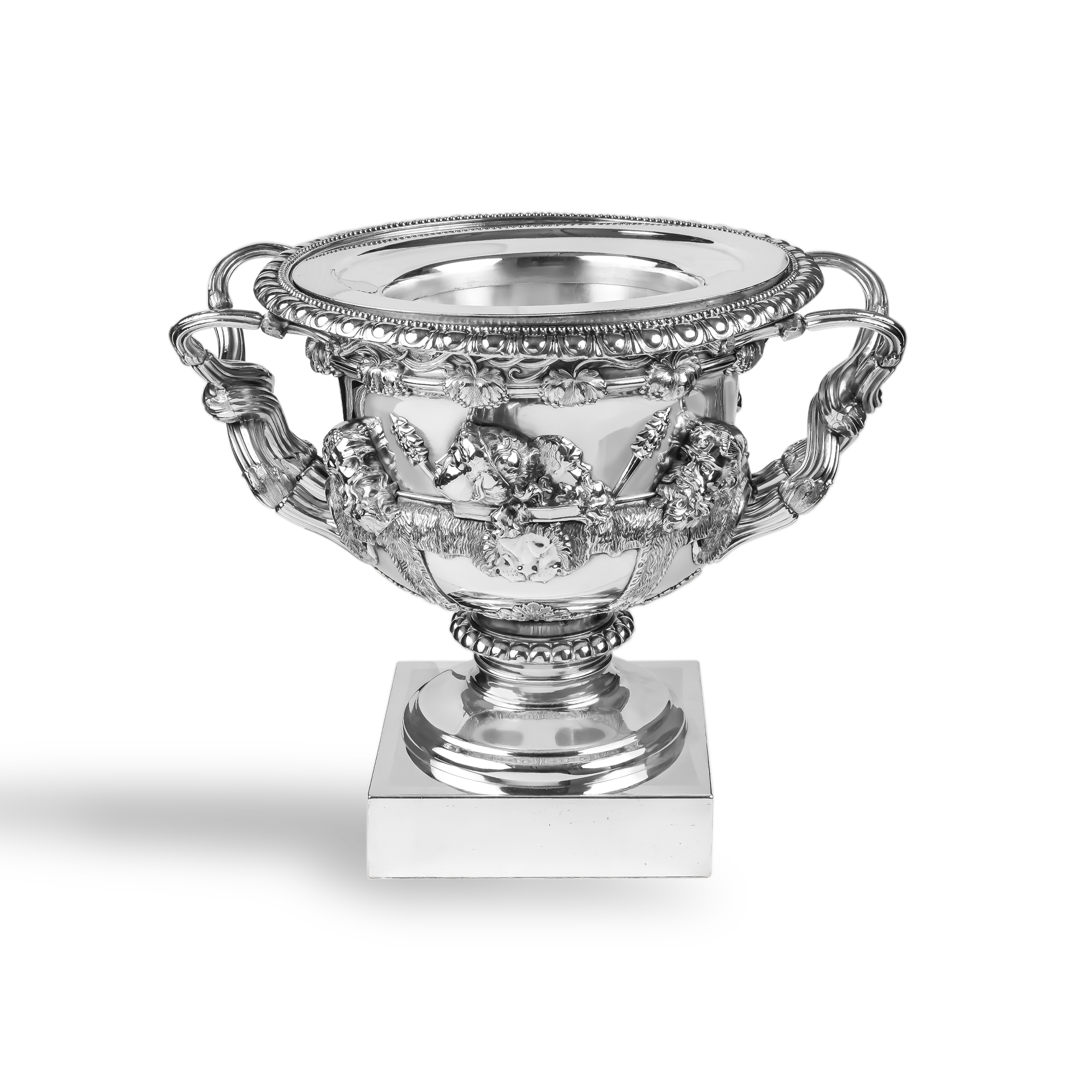 George IV Pair of Old Sheffield Silver Plated Warwick Vase Wine Coolers _3