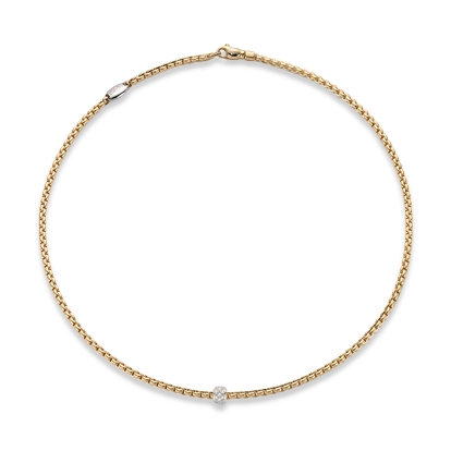 Fope Flex'it Eka Tiny Diamond Necklace Brilliant Cut, Grain Set_1