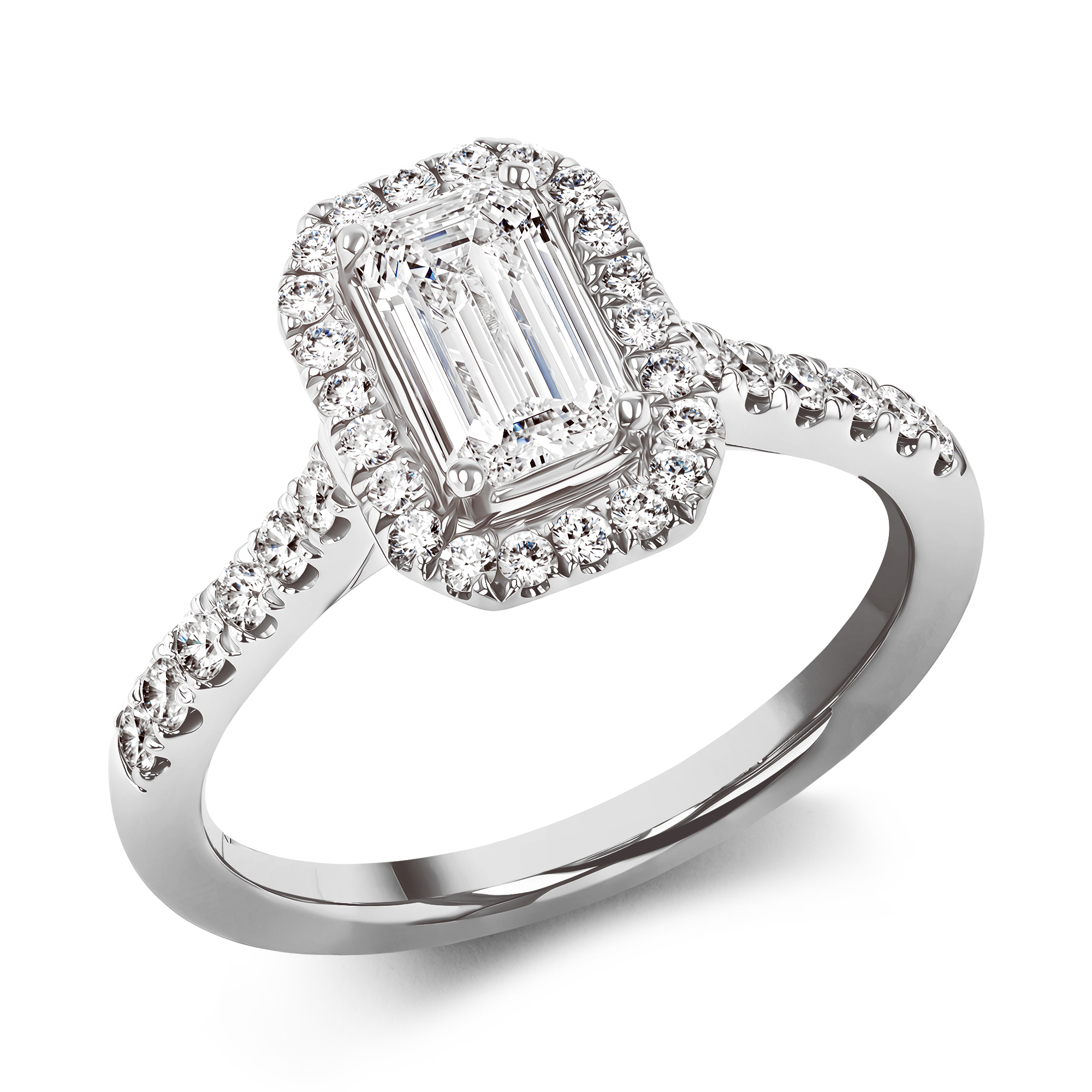 Celestial 1.00ct Diamond Cluster Ring Emerald Cut, Claw Set_1