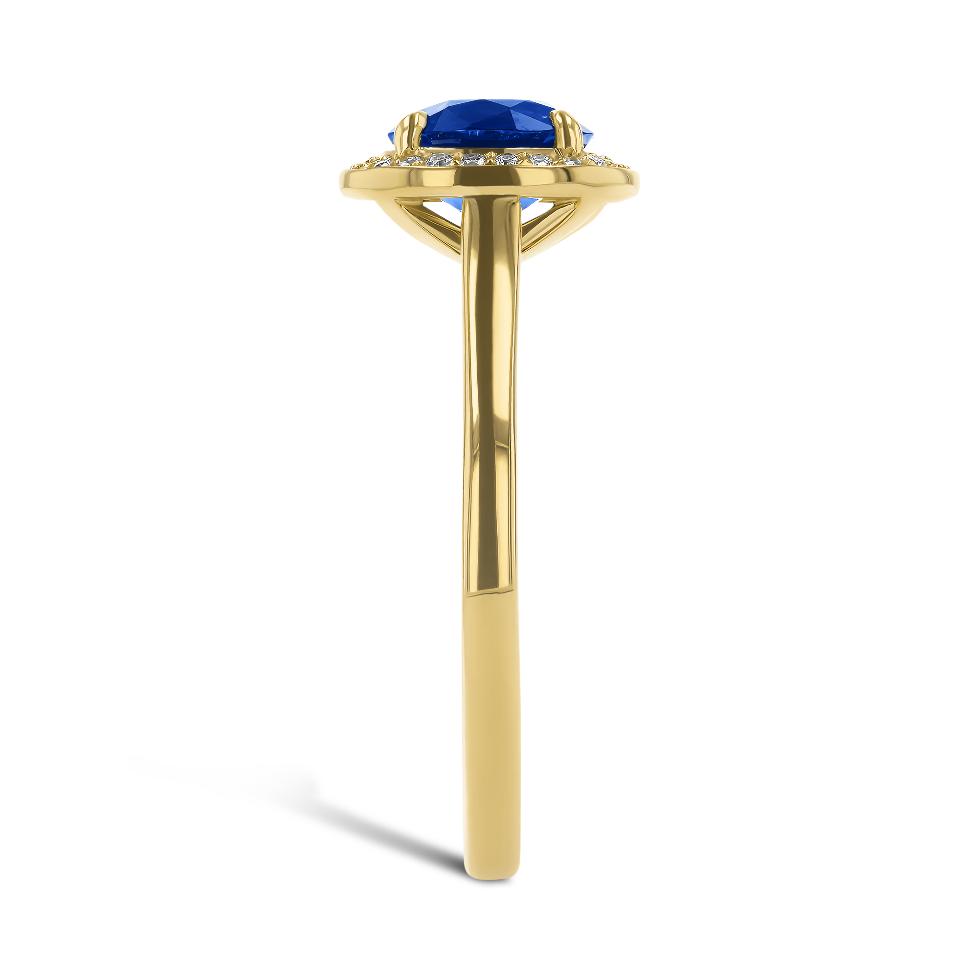 Celestial Cushion Cut 1.48ct Sapphire and Diamond Cluster Ring Cushion modern cut, Claw set_4