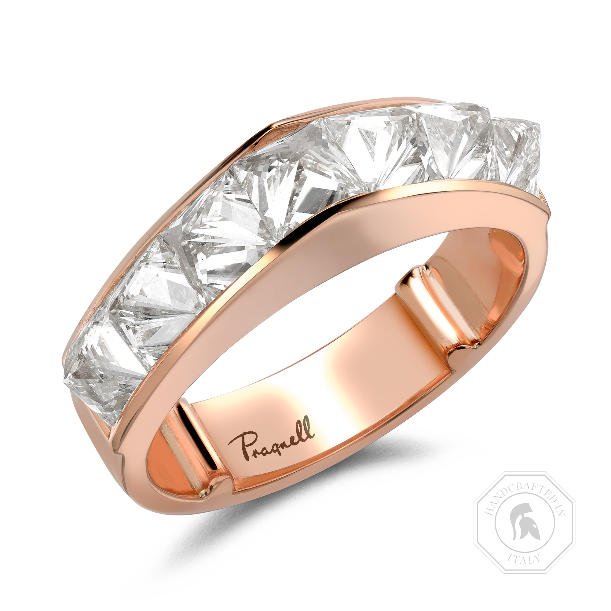 RockChic 2.91ct Diamond Peaked Half Eternity Ring Inverted Princess Cut, Channel Set_1