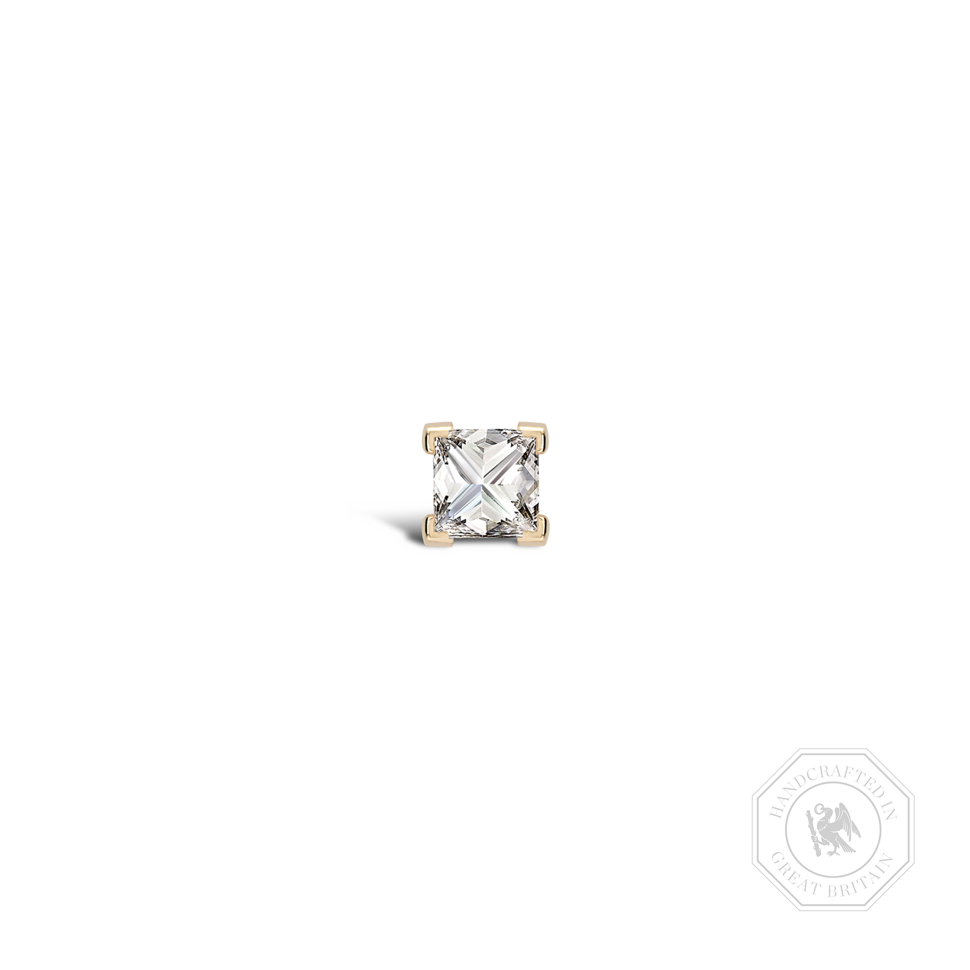 RockChic Diamond Solitaire Earring Princess Cut, Claw Set_1