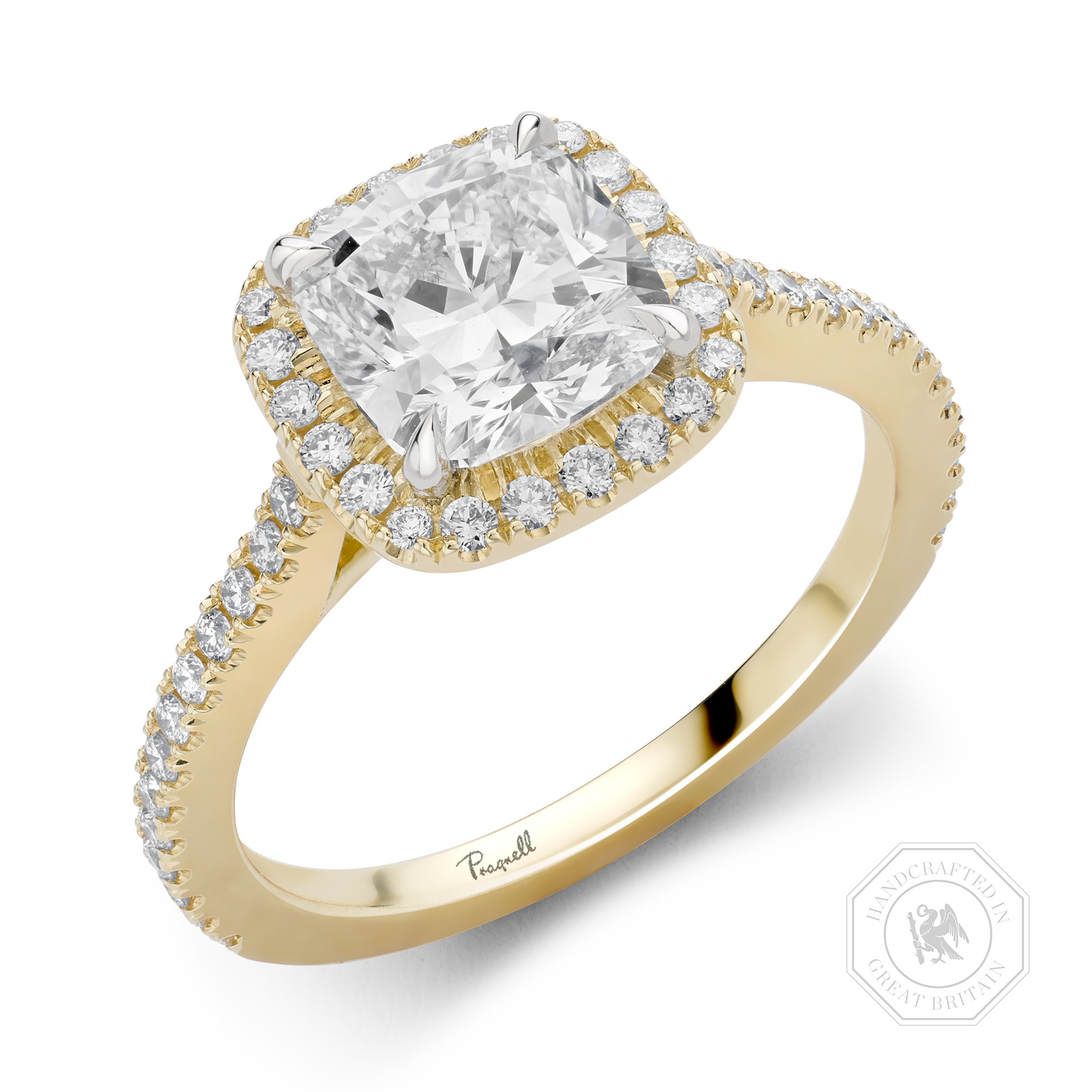 Celestial 2.01ct Cushion Cut Diamond Cluster Ring Cushion modern cut, Claw set_1