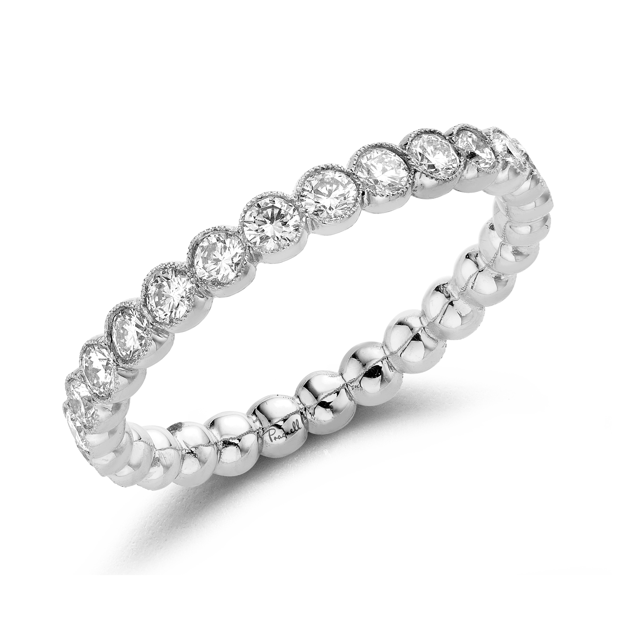 Diamond Dot 0.98ct Full Eternity Ring Brilliant Cut, Millegrain Set_1
