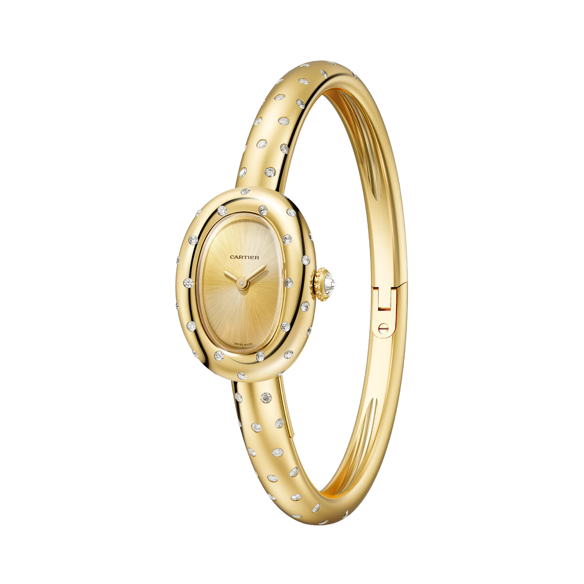 Cartier Baignoire de Cartier 18.7mm, Gold Dial, Plain Numeral_2