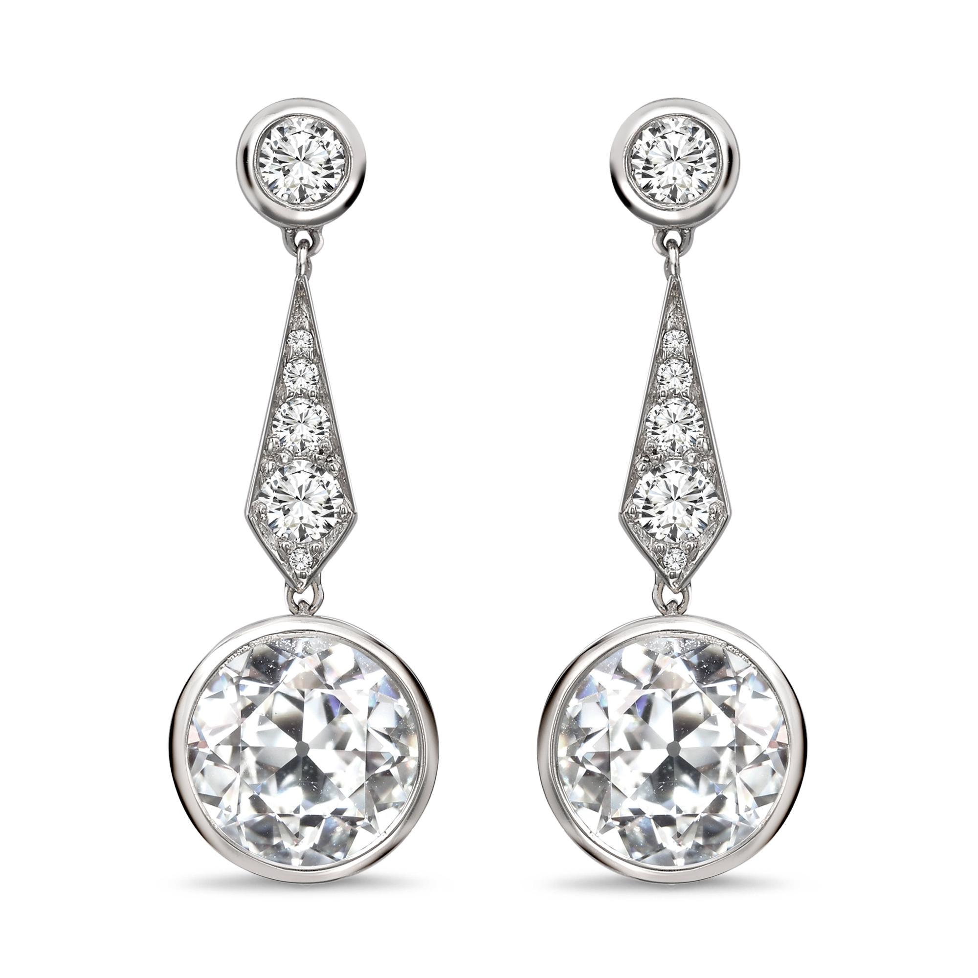 Diamond Drop Earrings Certified Old Cut Diamond Drop Earrings_1