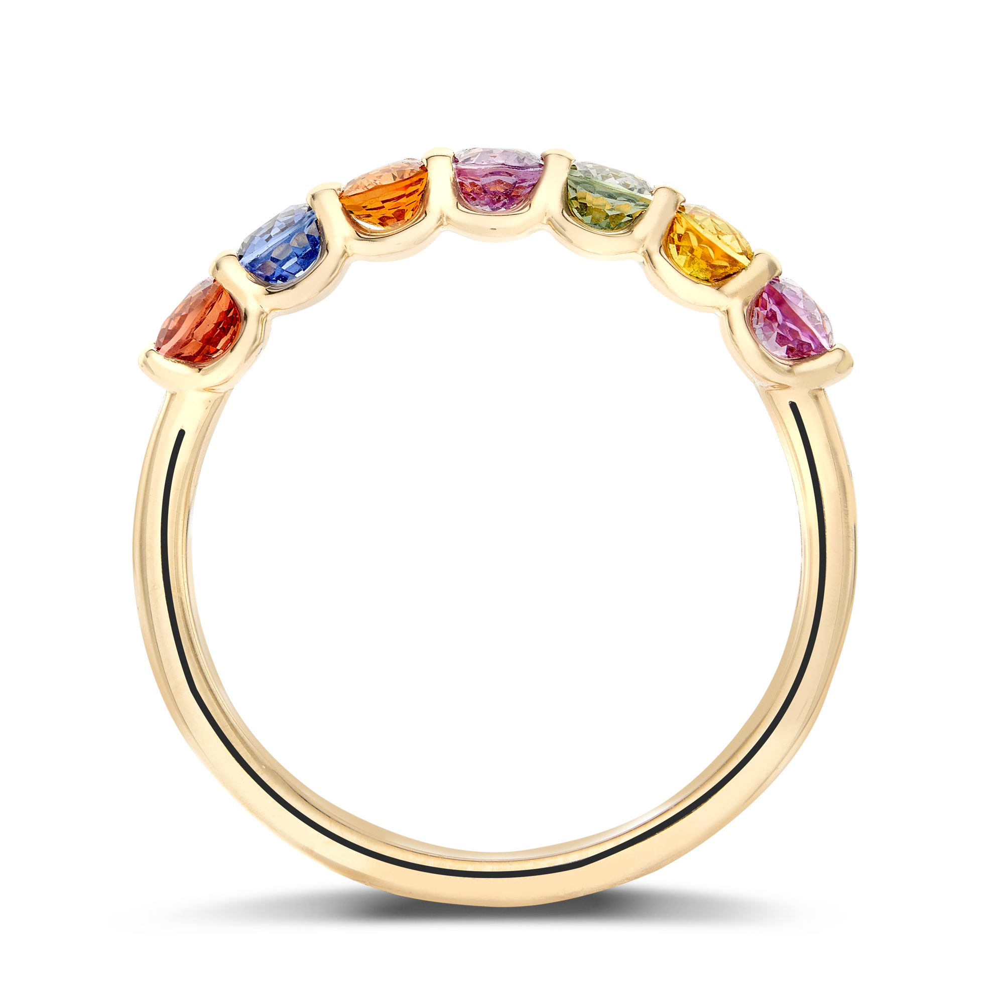 Rainbow Fancy Sapphire Cocktail Ring Oval Cut, Claw Set_3