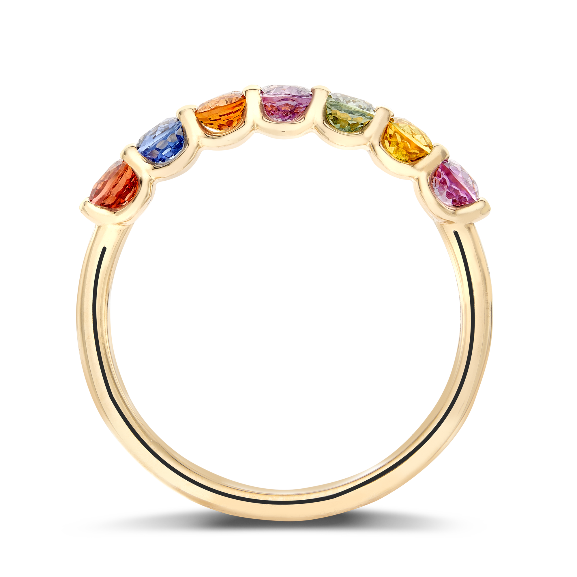 Rainbow Fancy Sapphire Cocktail Ring Oval Cut, Claw Set_3