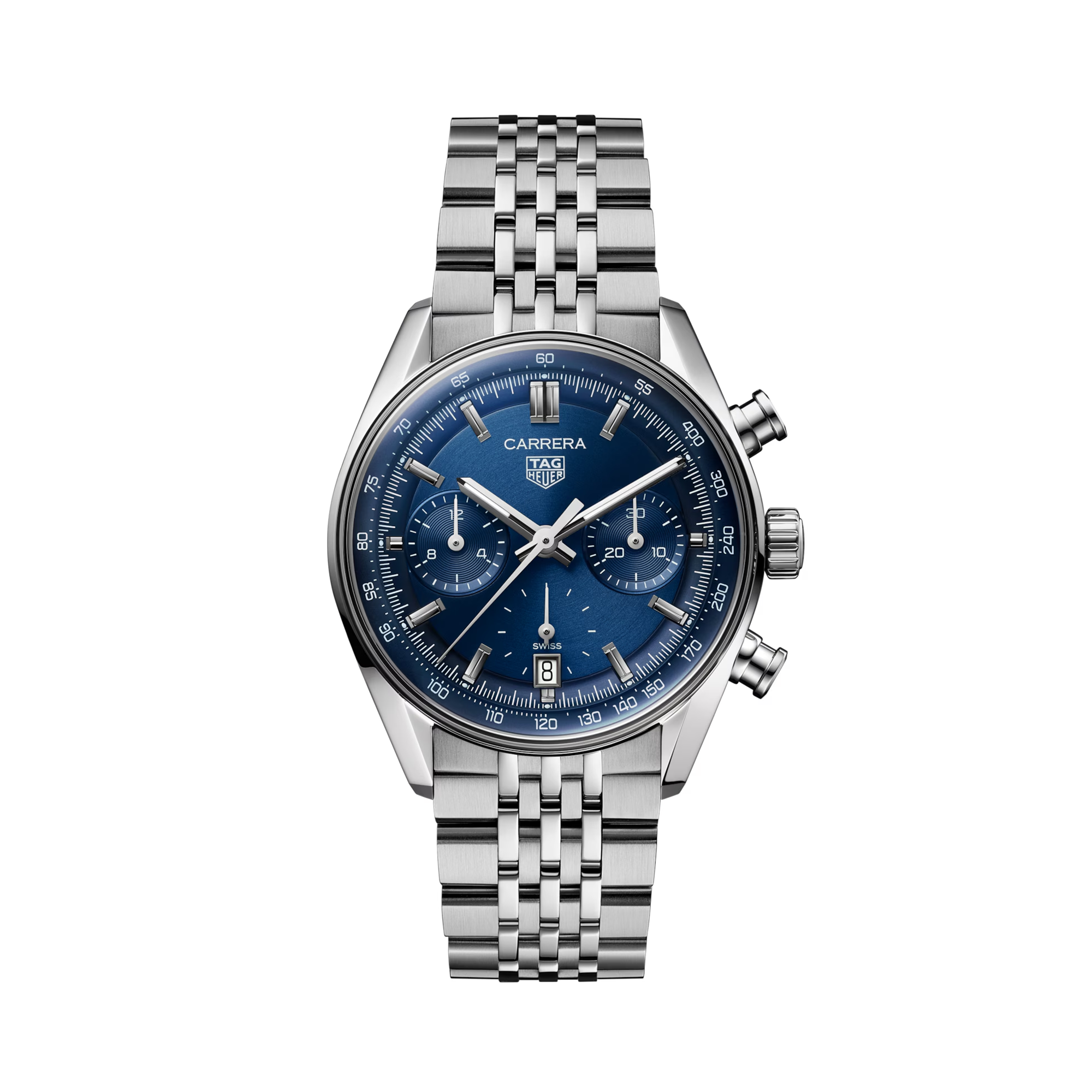 Tag Heuer Carrera Chronograph 39mm, Blue Dial, Baton Numerals_1