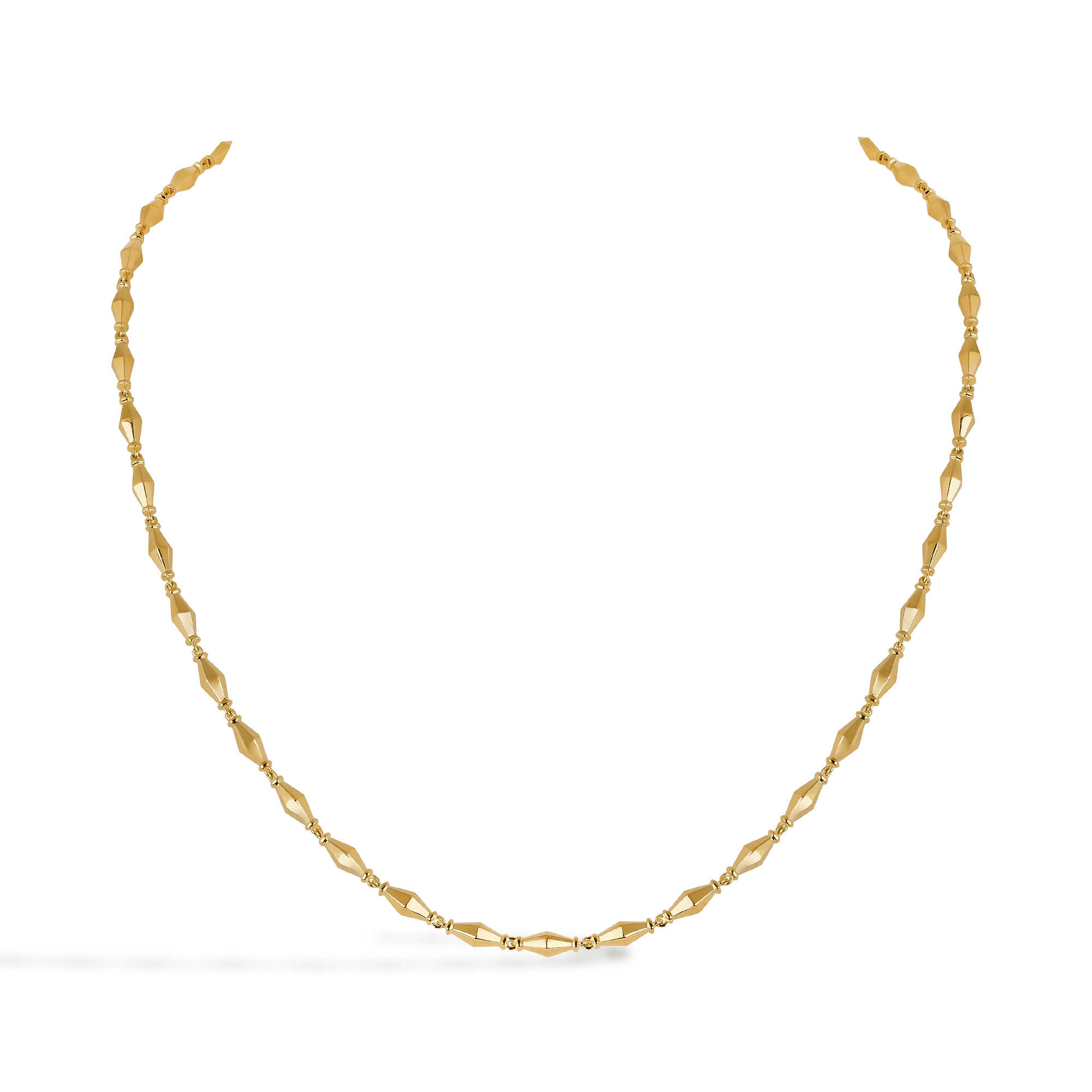 Cleopatra Gold Faceted Barrel Link 44.5cm Mini Necklace _1
