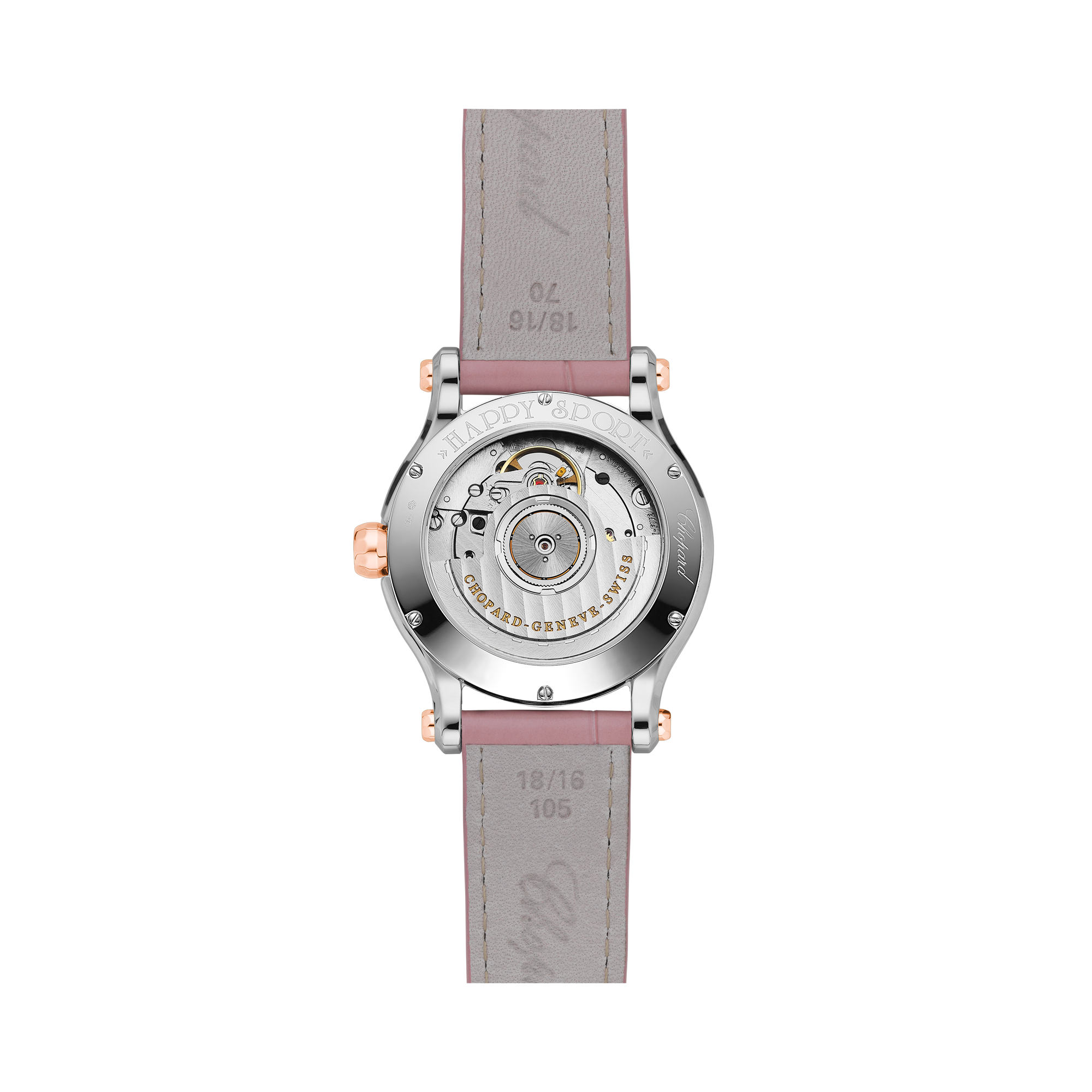 Chopard Happy Sport 36 36mm, Pink Mother of Pearl Dial, Baton/Roman Numerals_2