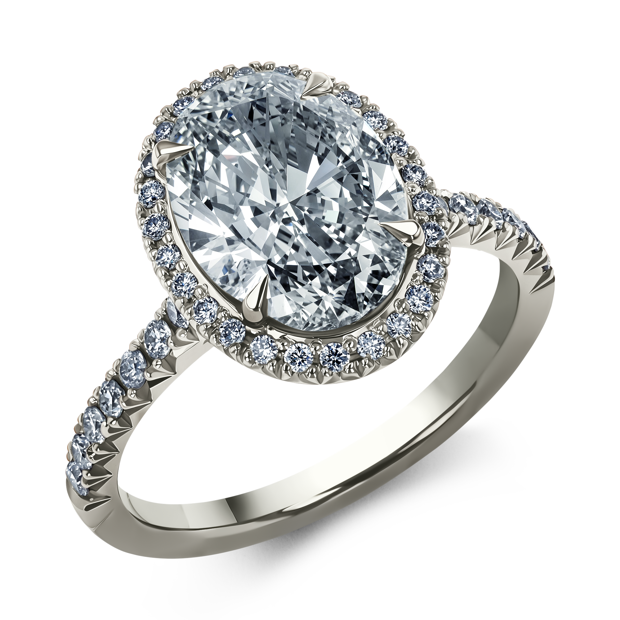 Masterpiece Celestial Fancy Blue-Grey Oval Cut Diamond Ring Oval & Brilliant Cut, Claw Set_1