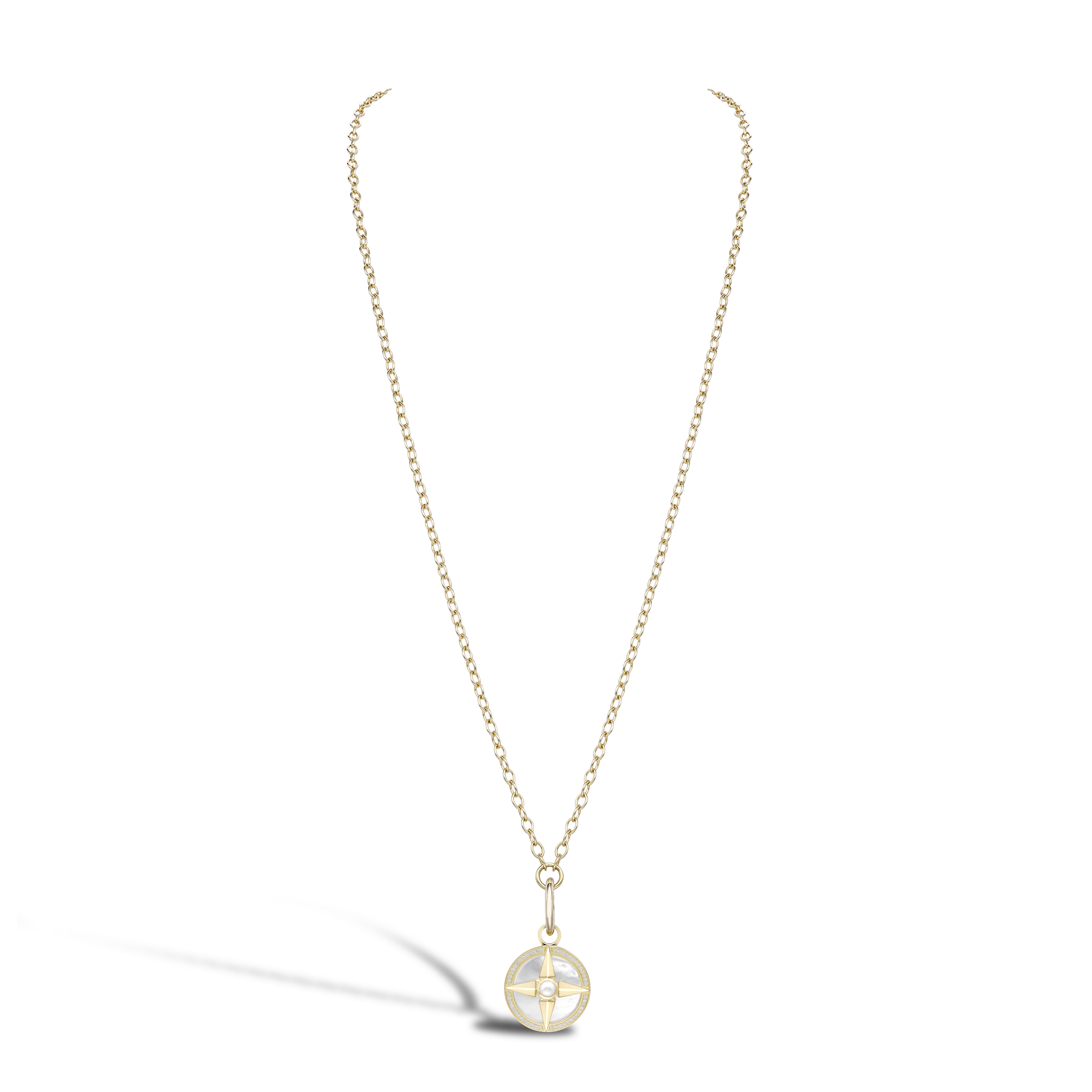 Akoya Pearl (June) Pendant Charm Brilliant Cut, Rubover & Claw Set_4