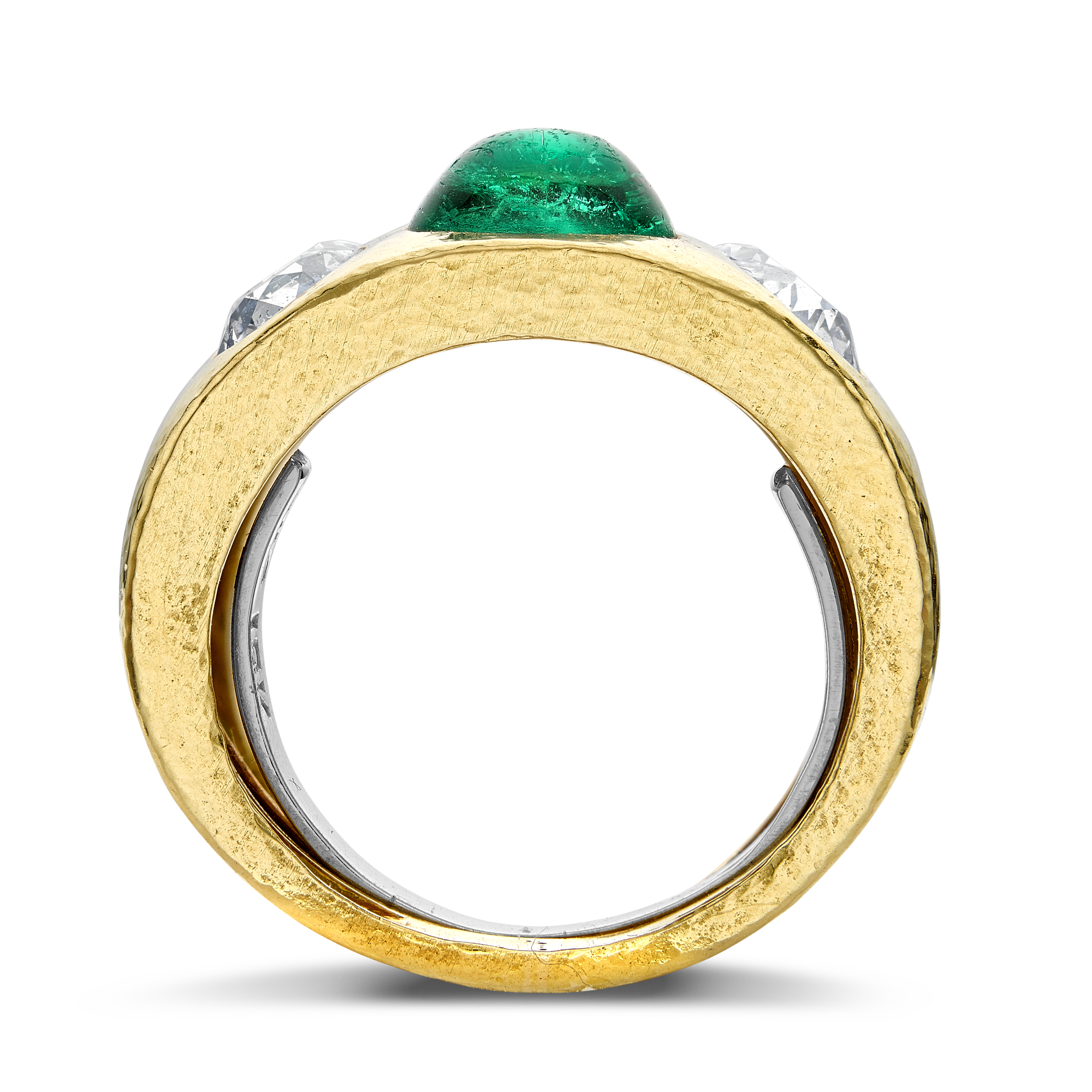 Emerald, Ruby, Sapphire & Diamond dress Ring by David Webb Cabochon, Cushion-cut, Old Mine-cut all Gypsy-set_3
