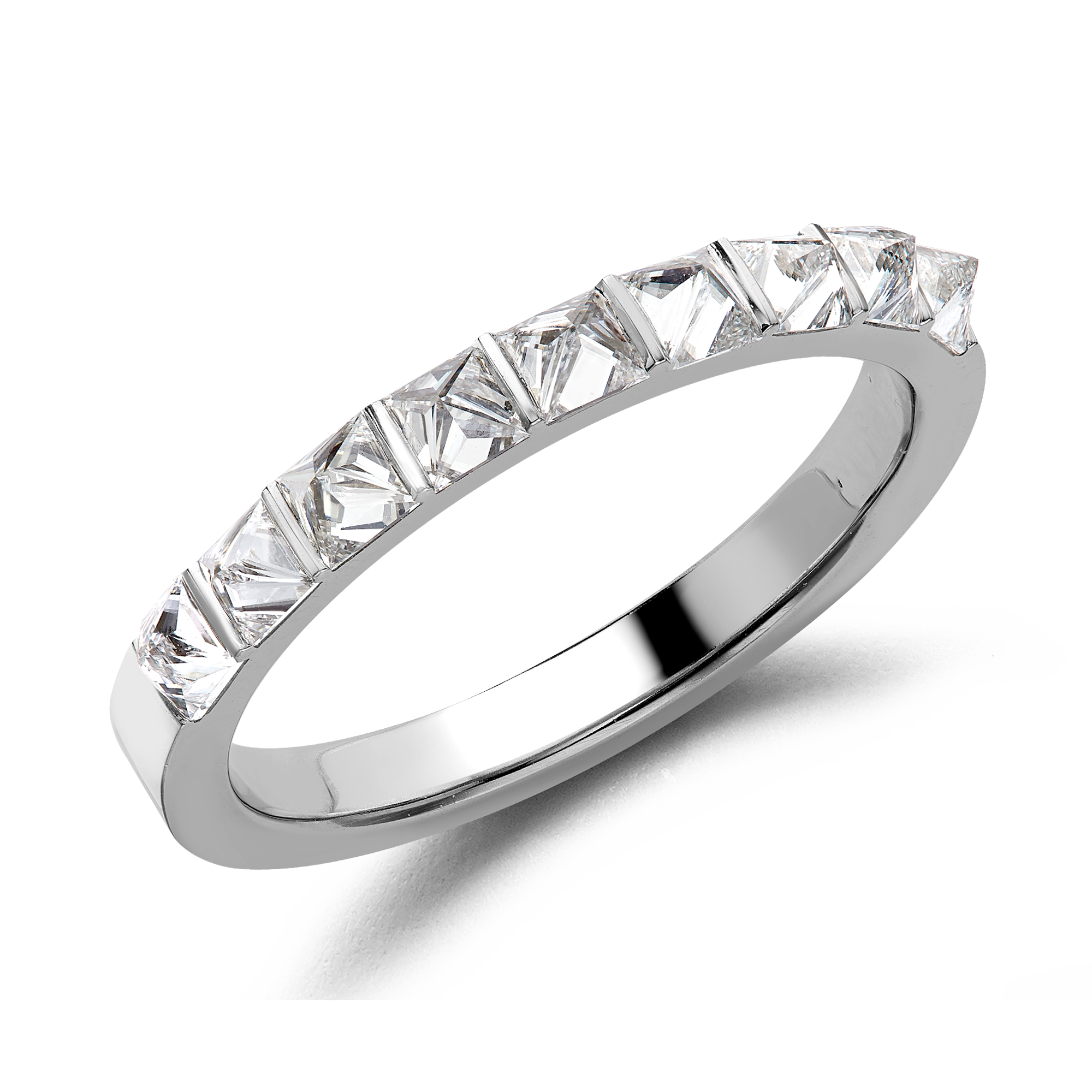 RockChic 0.79ct Diamond Half Eternity Ring Inverted Princess Cut, Bar Set_1