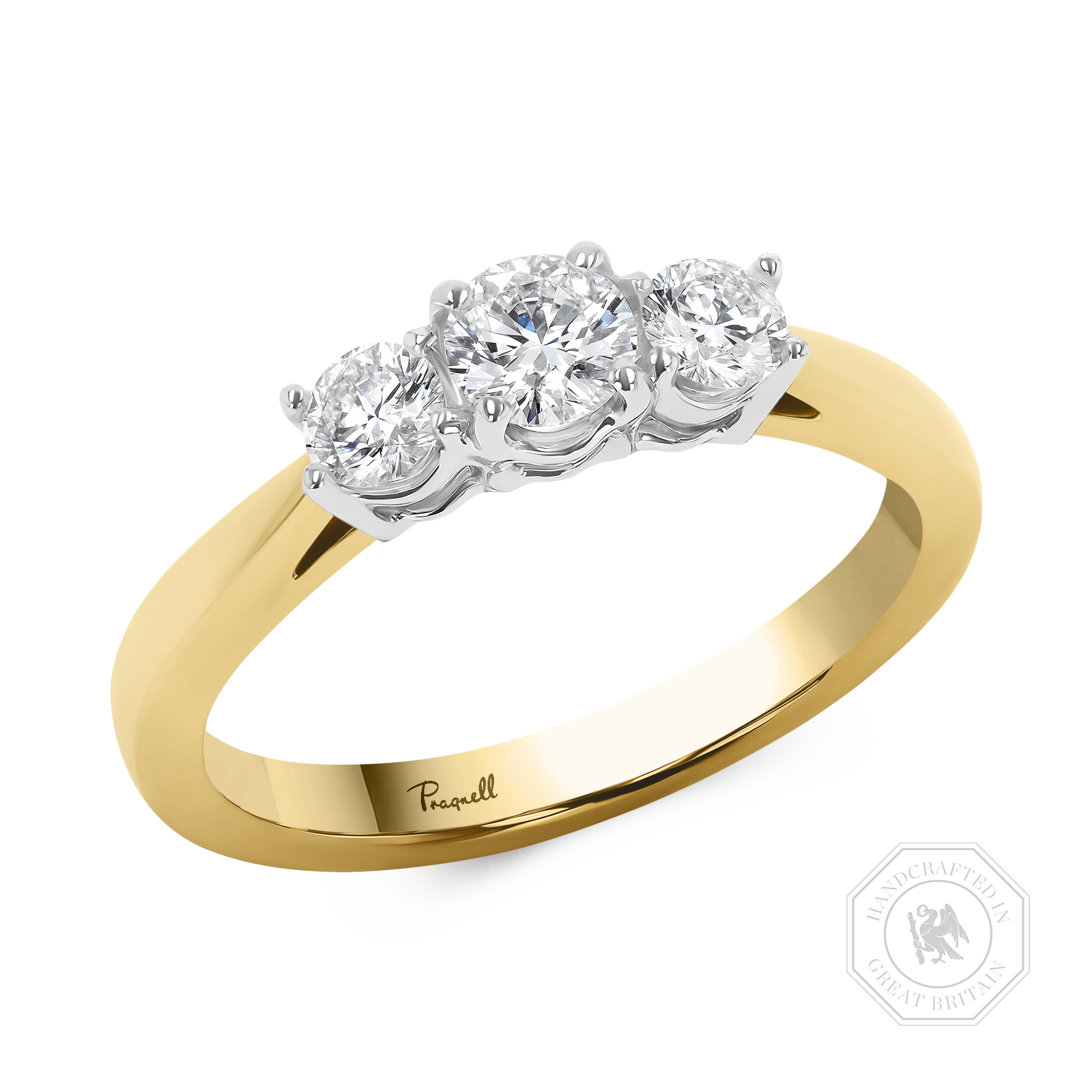 Classic 0.62ct Diamond Three Stone Ring Brilliant cut, Claw set_1