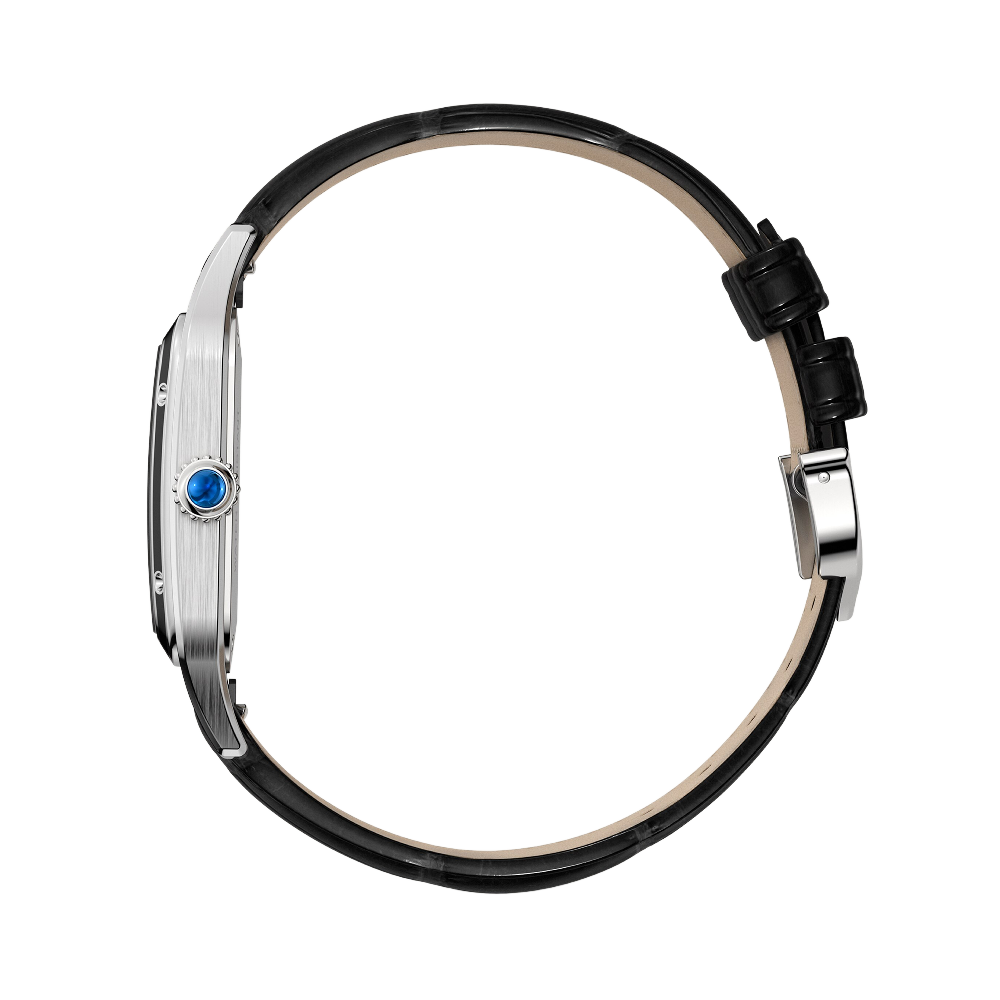 Cartier Santos-Dumont de Cartier Large, Black Dial, Roman Numerals_4