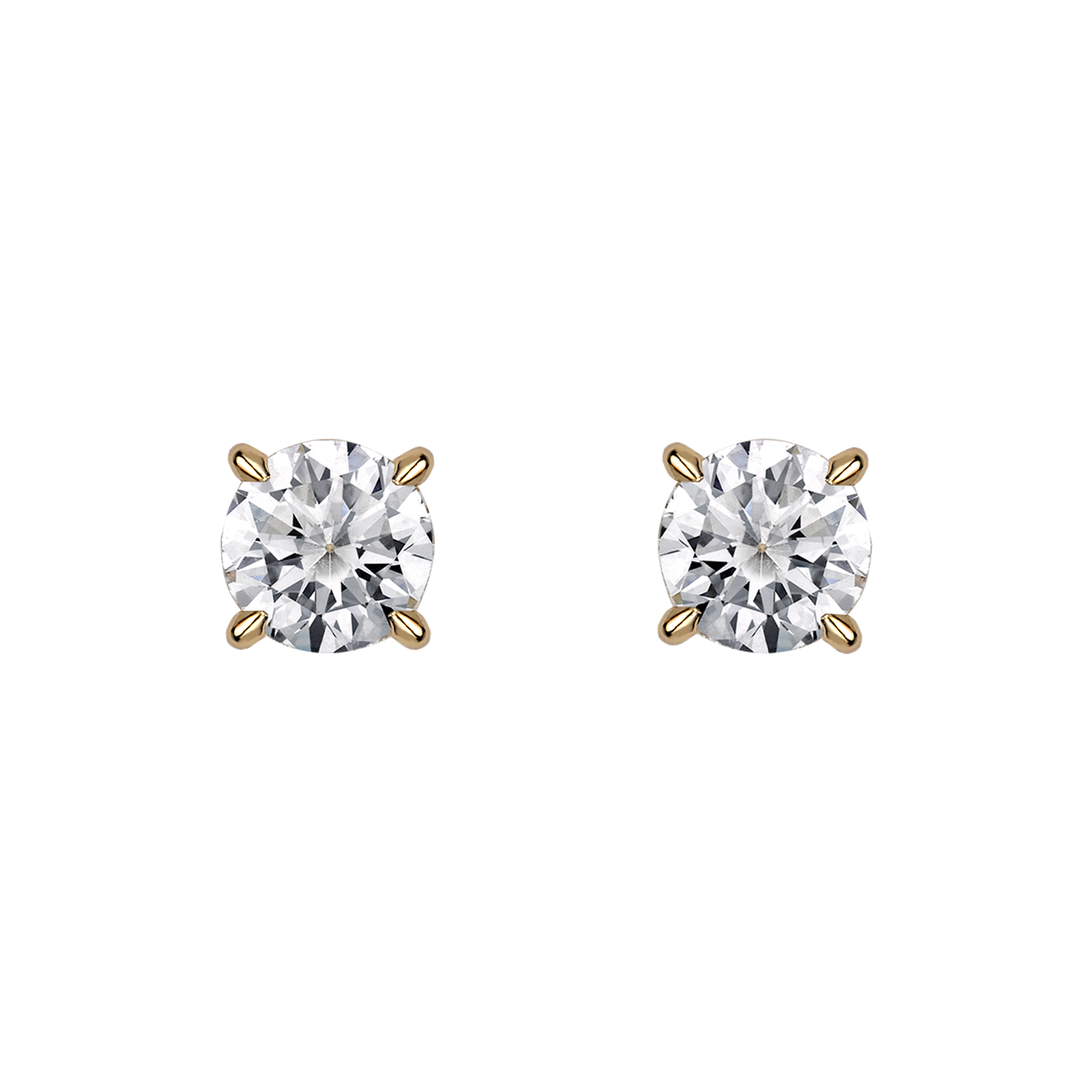 Brilliant Cut Diamond Earrings Stud Earrings with 4 Claw Setting_1