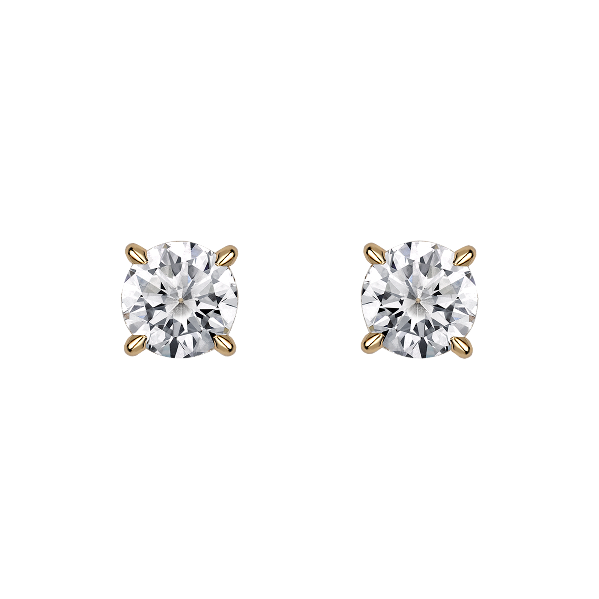 Brilliant Cut Diamond Earrings Stud Earrings with 4 Claw Setting_1