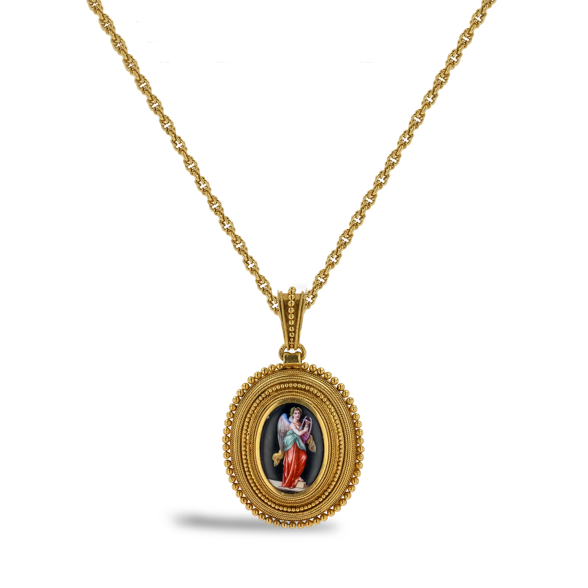 Victorian Etruscan Style Mourning Locket _1
