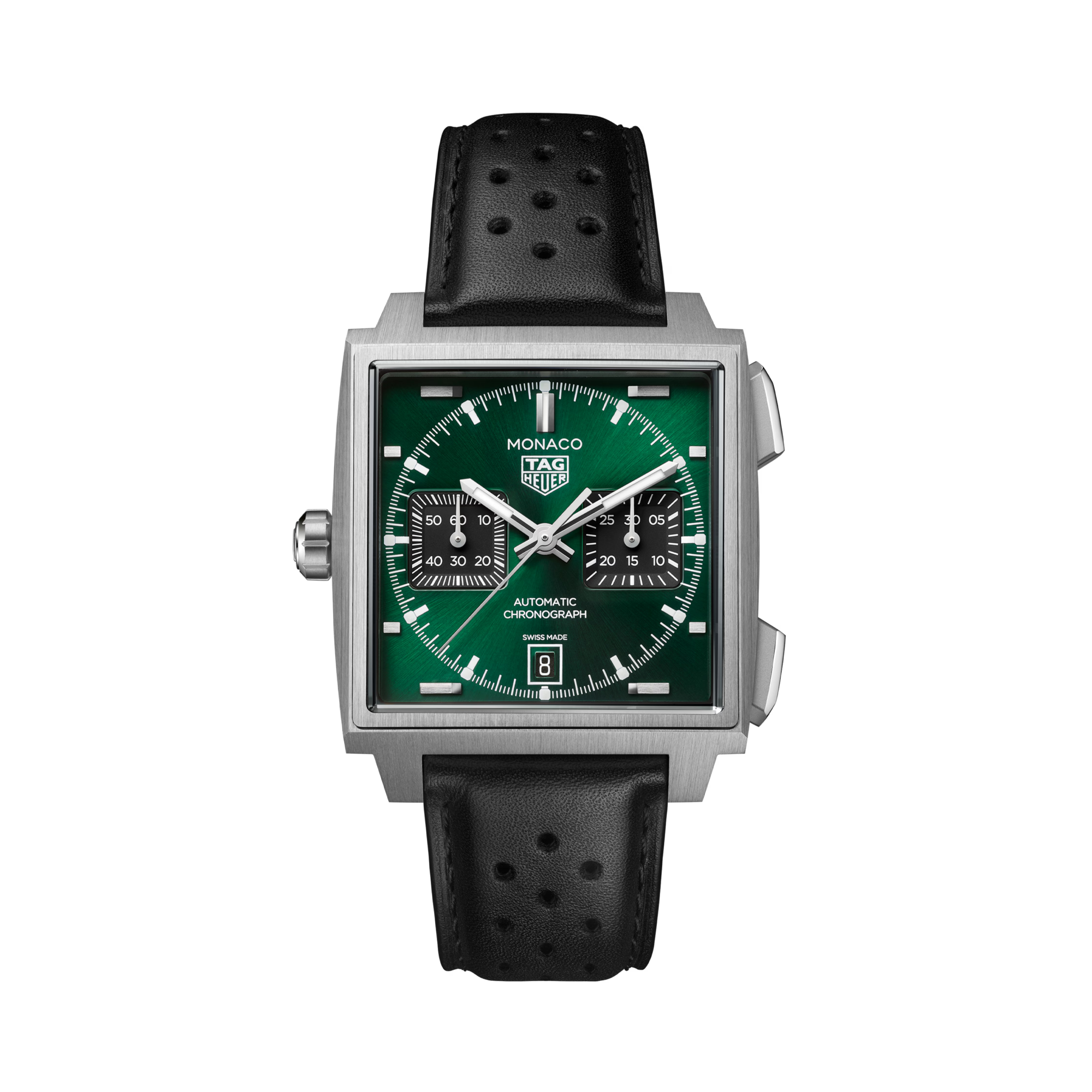 Tag Heuer Monaco Chronograph 39mm, Green Dial, Baton Numerals_1