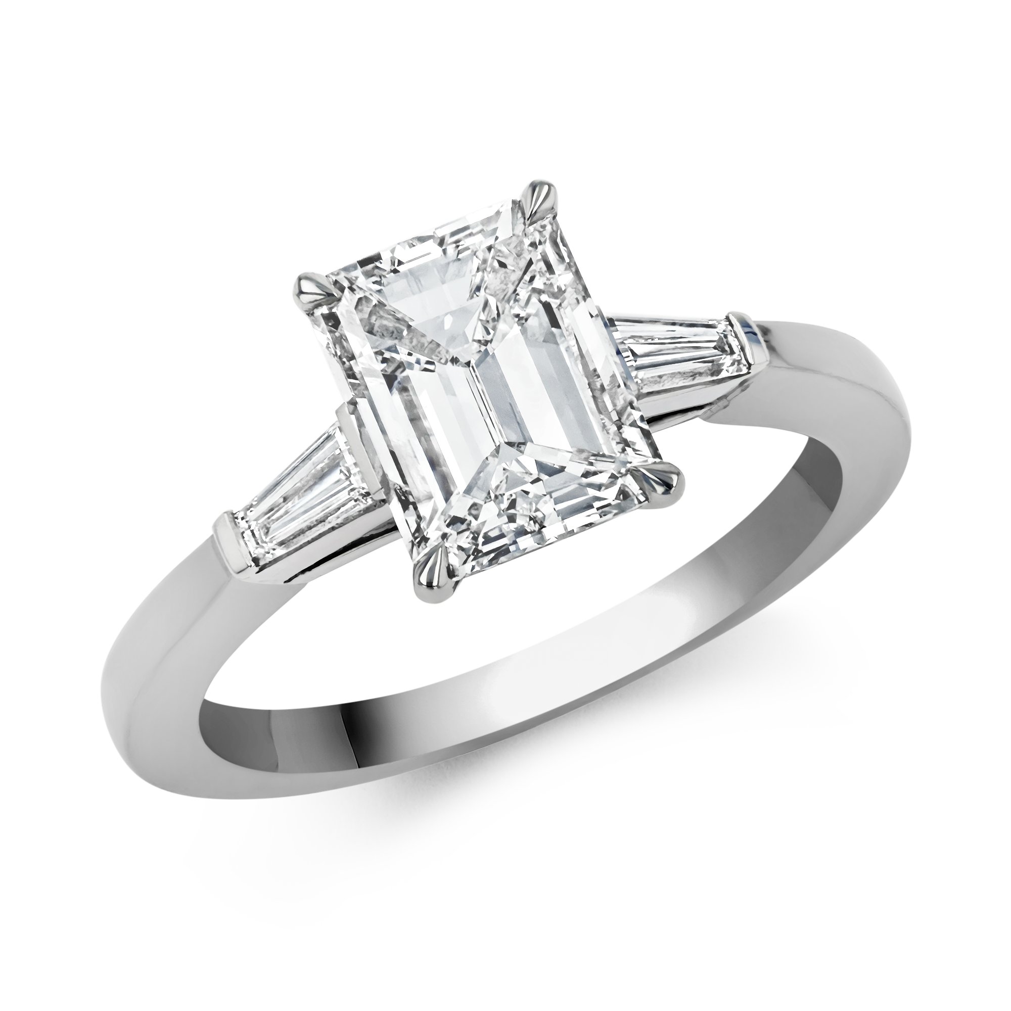 Emerald Cut 2.00ct Diamond Solitaire Ring Emerald Cut, Claw Set_1