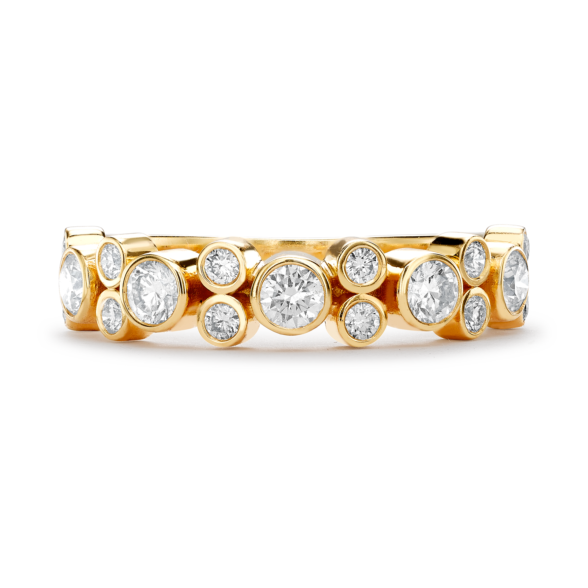 Bubbles Half-Eternity Diamond Ring Brilliant Cut, Rubover Set_2