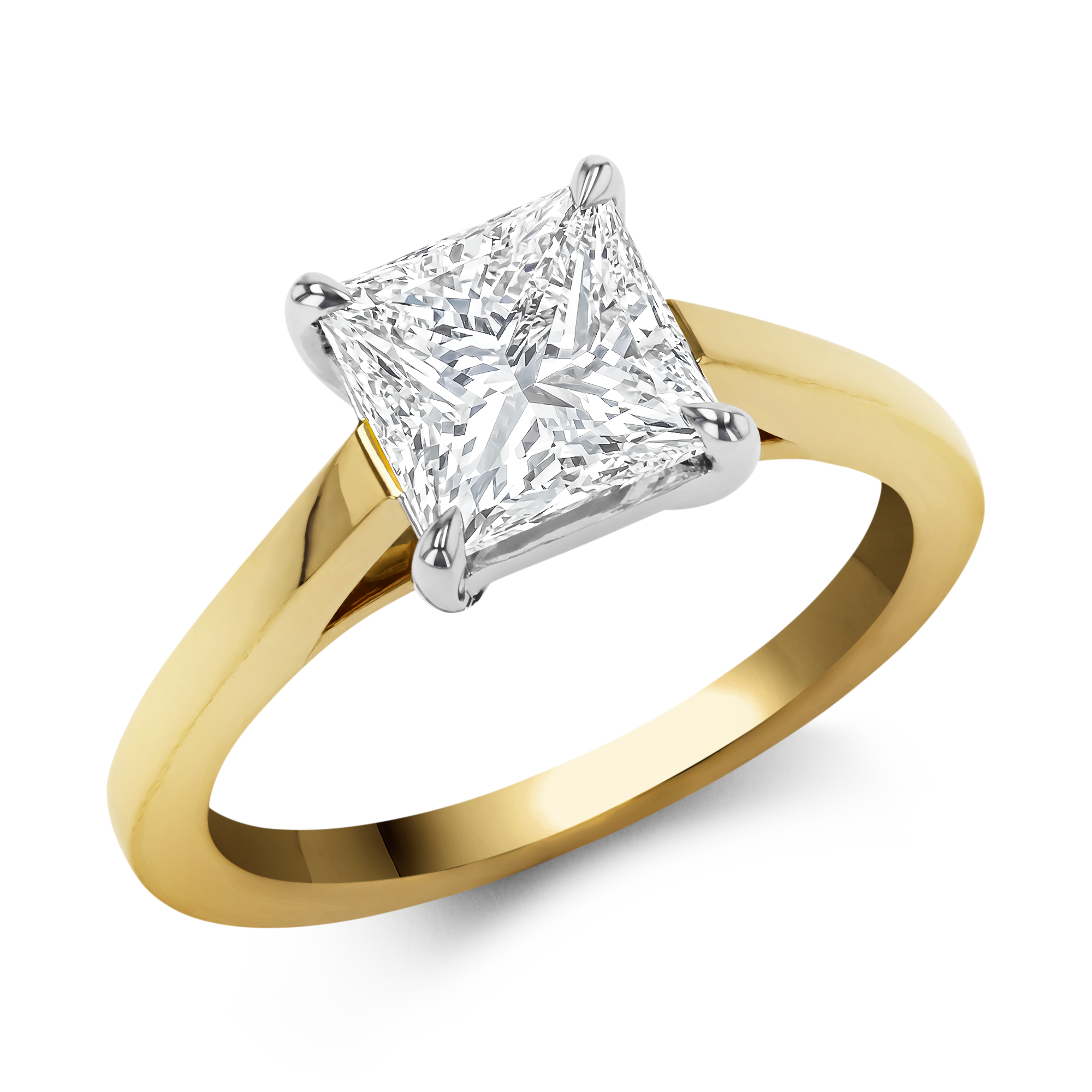 Classic 2.01ct Diamond Solitaire Ring Princess Cut, Claw Set_1