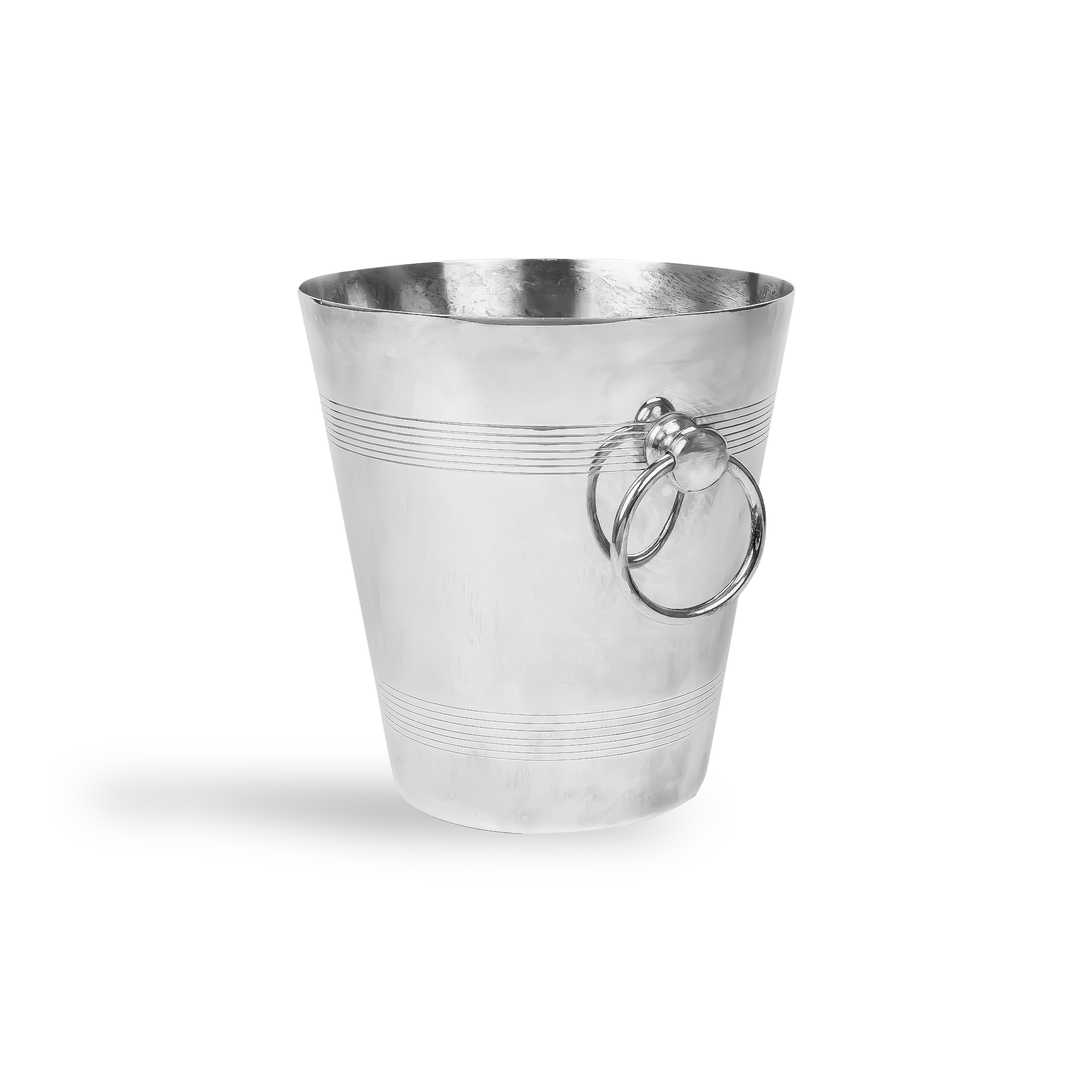 Silver Plated Ice Bucket with Ring Handles _2