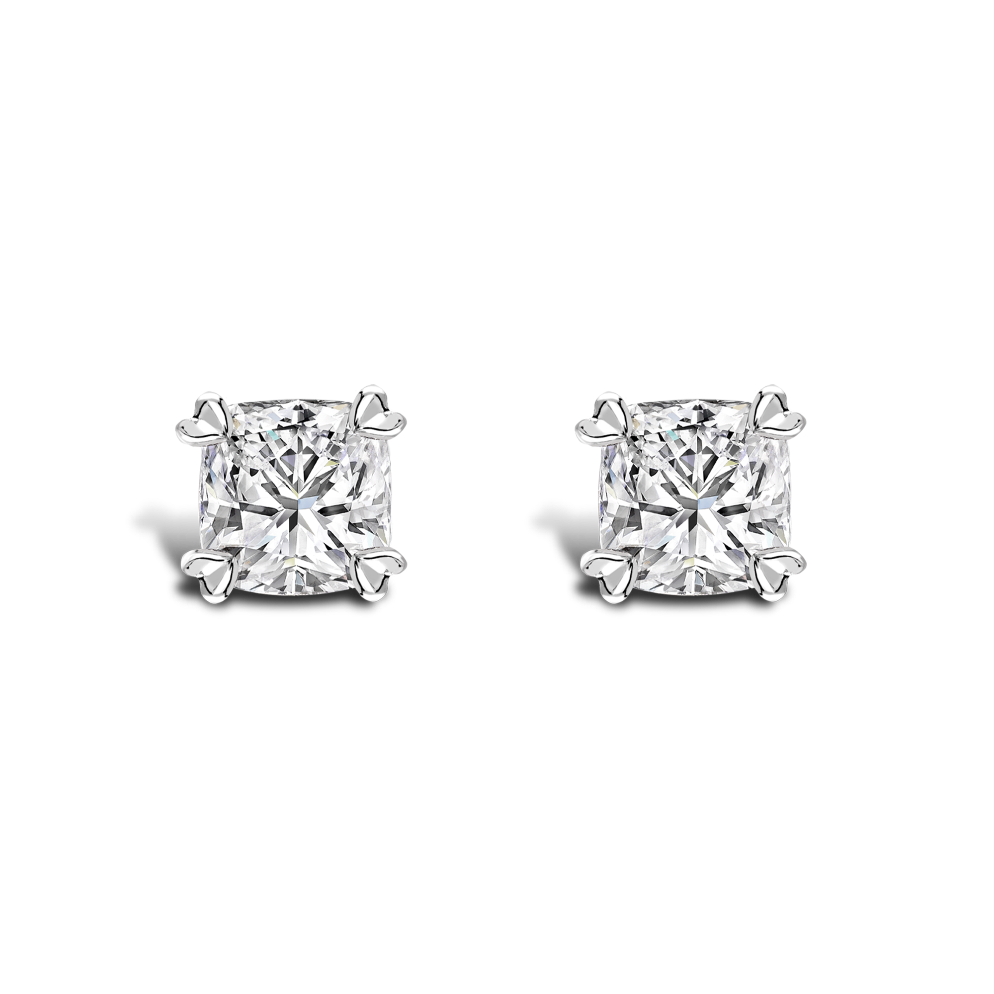 Windsor 1.41ct Cushion Cut Diamond Stud Earrings Cushion Cut, Claw Set_1