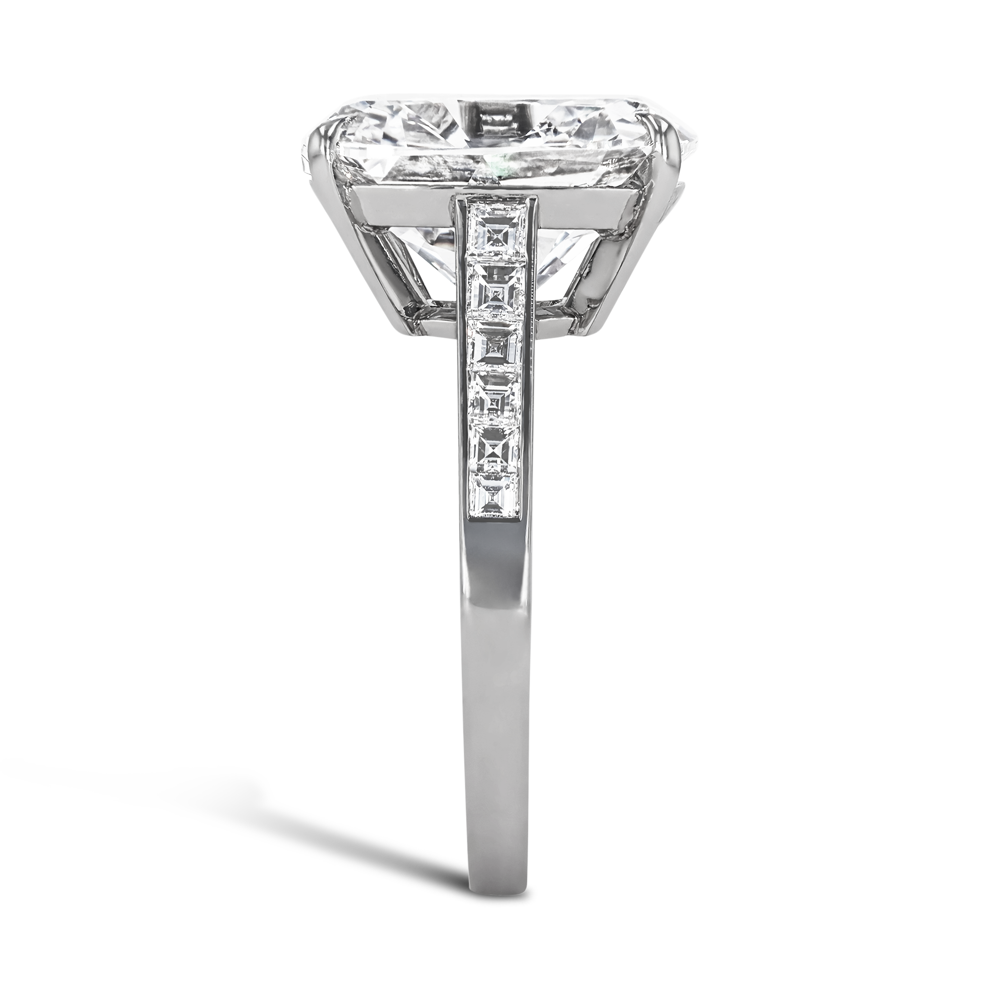 Masterpiece Deco Setting Cushion Cut Diamond Solitaire Antique Cushion & Carré Cut, Claw & Channel Set_4