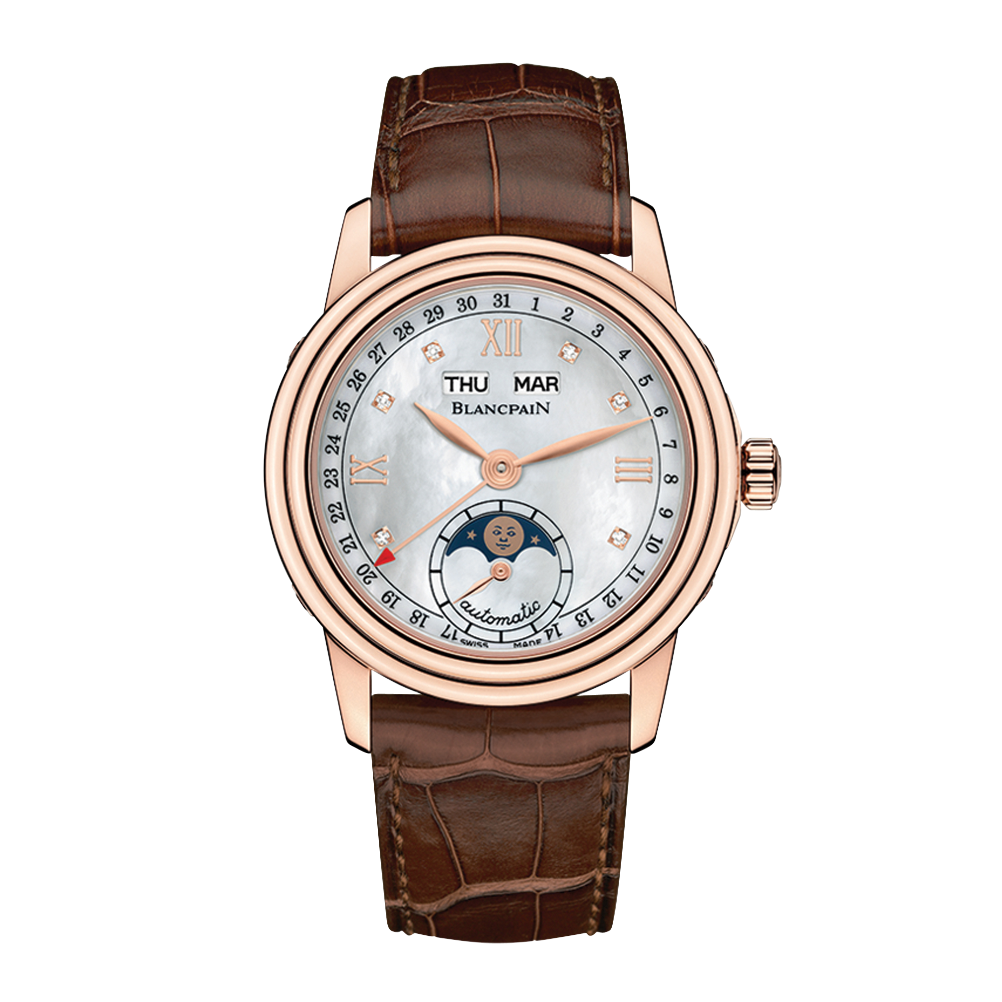 Blancpain Women 33mm, Mother of Pearl Dial, Diamond Numerals_1