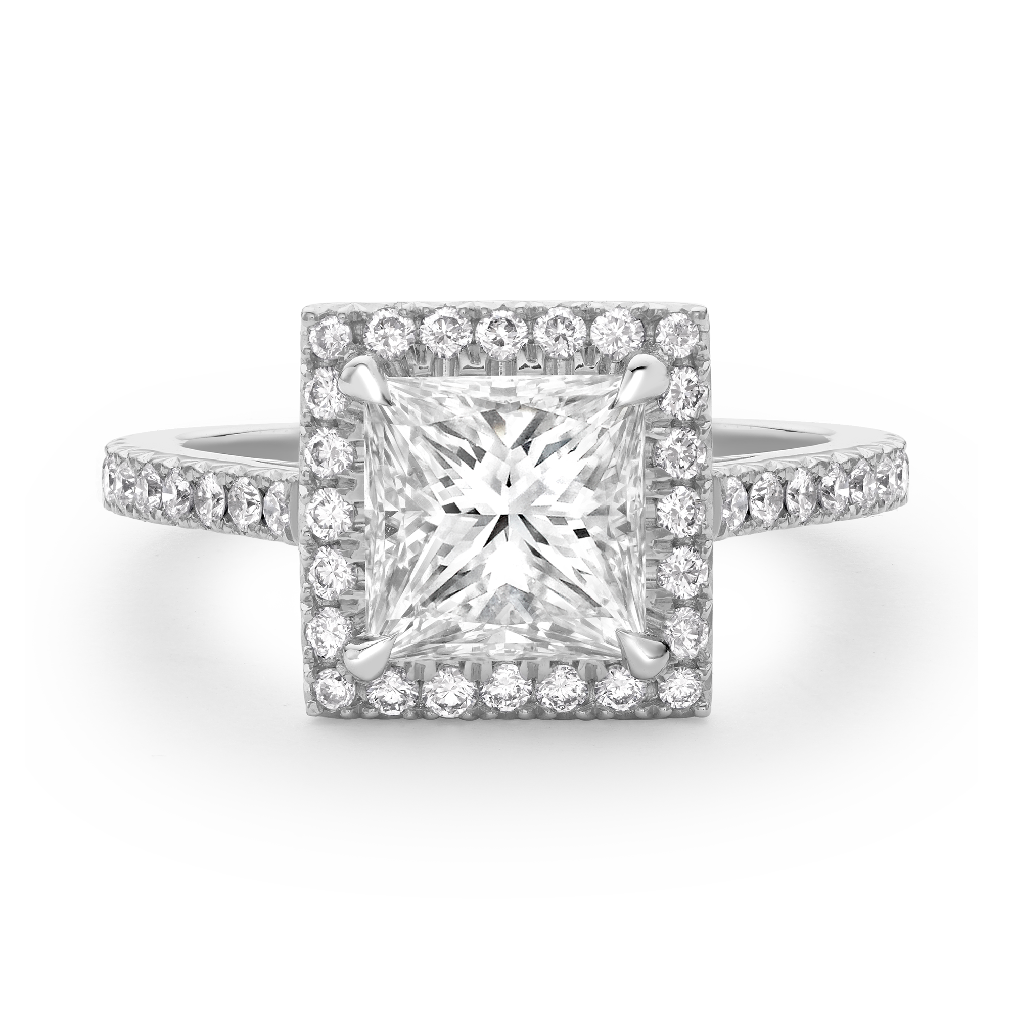 Princess Cut Diamond Ring Princess & Brilliant Cut, Claw & Channel Set_2