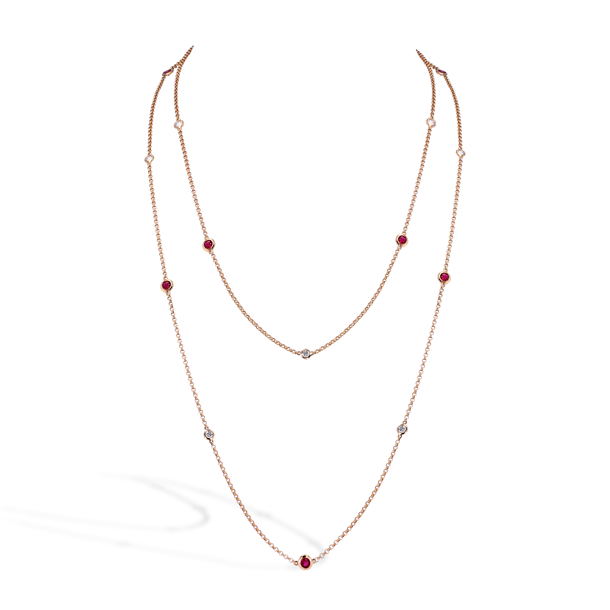 Sundance Ruby and Diamond Necklace Brilliant Cut, Spectacle Set_1